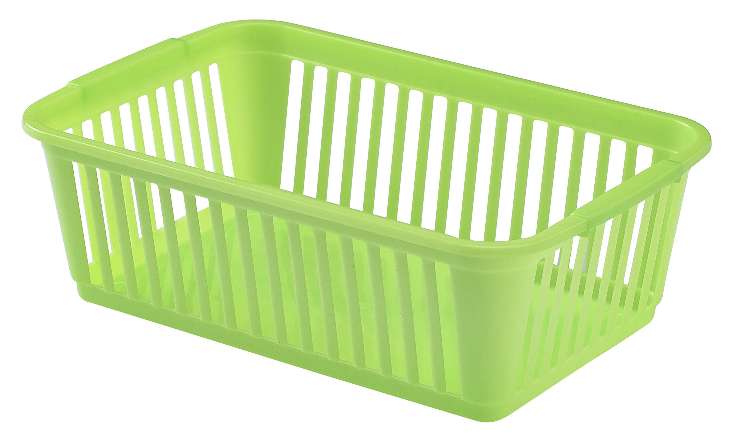 Whitefurze Handy Basket, Plastic, Lime Green, 25 cm