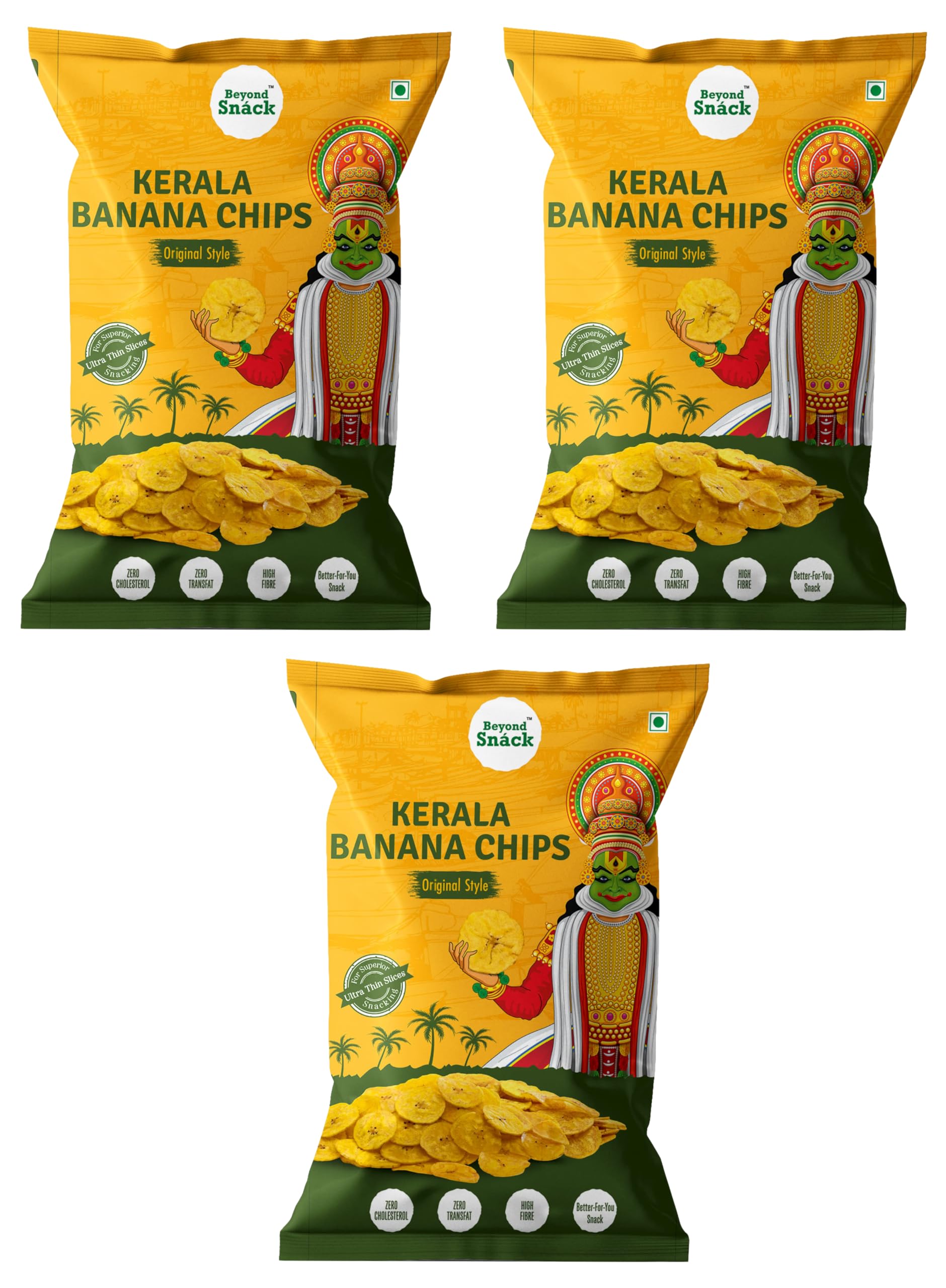 Beyond Snack Kerala Banana Chips, No Hand Touch, Fully Automated- Original Style 900 g (100g X 9packs)-image-47
