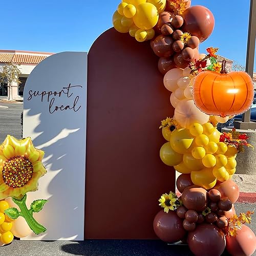 Miniatura 6 de Kit de guirnalda de globos de agradecimiento de 192 piezas para decoraciones de fiesta de otoño, globos naranja blanquecino, mostaza, amarillo,