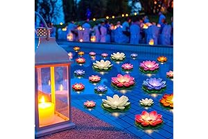 24-Pack LED Lotus Flower Lights: Illuminate Your Pond with Lifelike Beauty