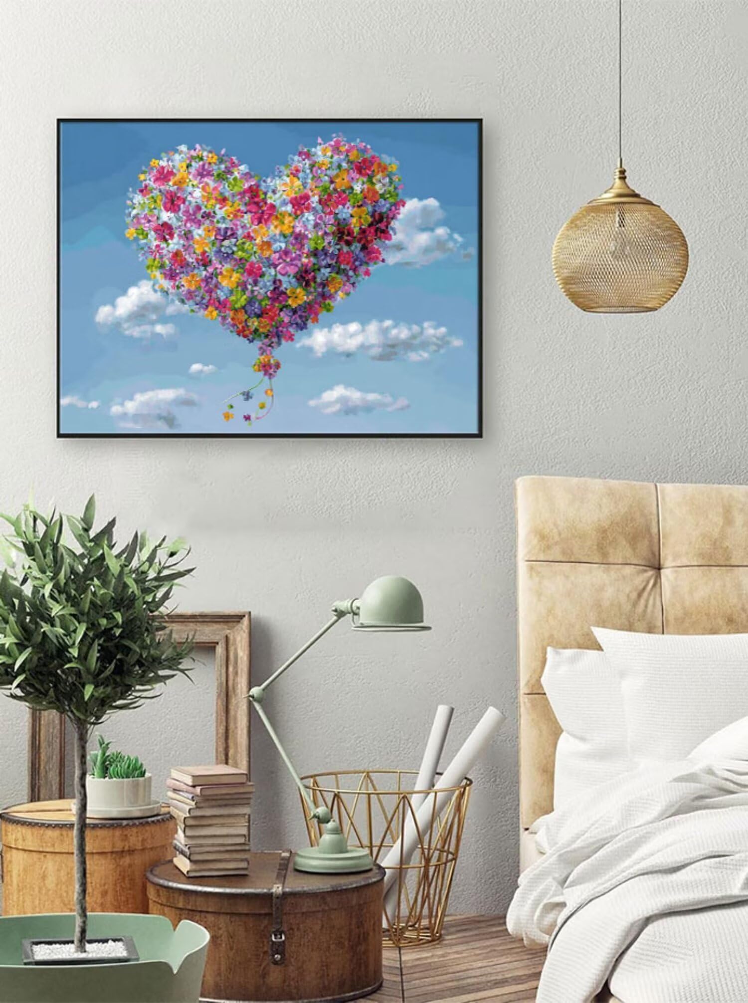 Love Diamond Painting dla dorosłych, obraz z motywem nieba, obraz typu "zrób to sam", okrągłe pełne wiertło, zestaw do malowania, dla dorosłych, zestaw do majsterkowania, dekoracja ścienna, prezenty
