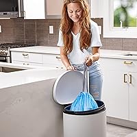 Vista 3 de Plasticplace Bolsas de basura de ajuste personalizado, compatibles con simplehuman Code D (100 unidades) con cordón azul tintado de 5.3 galones / 20