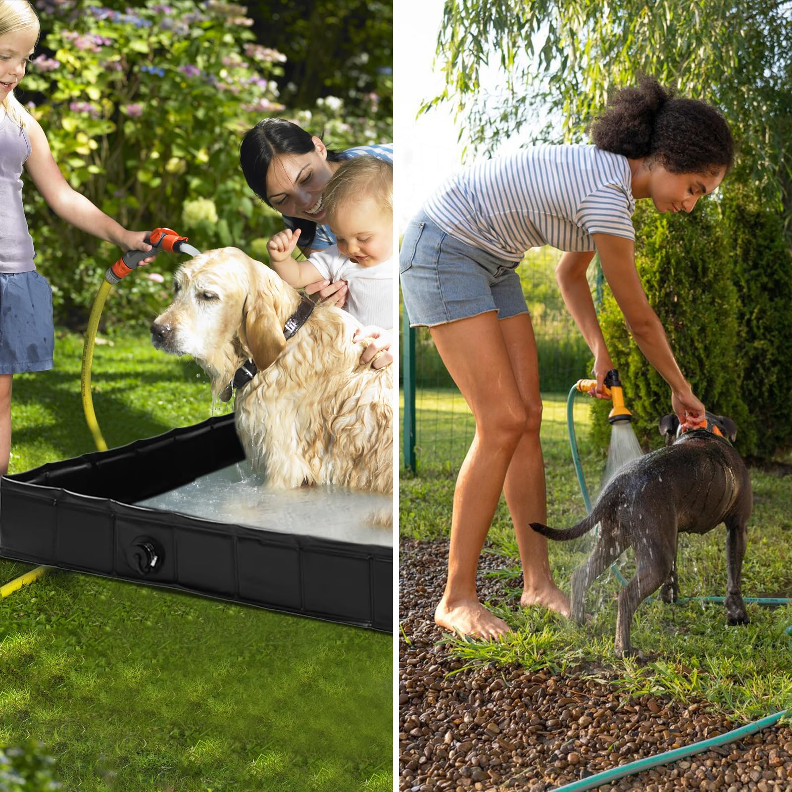 Cabine de Douche Camping, Base de tente de douche pliable, 104 x 104 x 13 cm, Avec tuyau d'évacuation, douche plein air, camping, camper, Grande baignoire douche animaux de compagnie