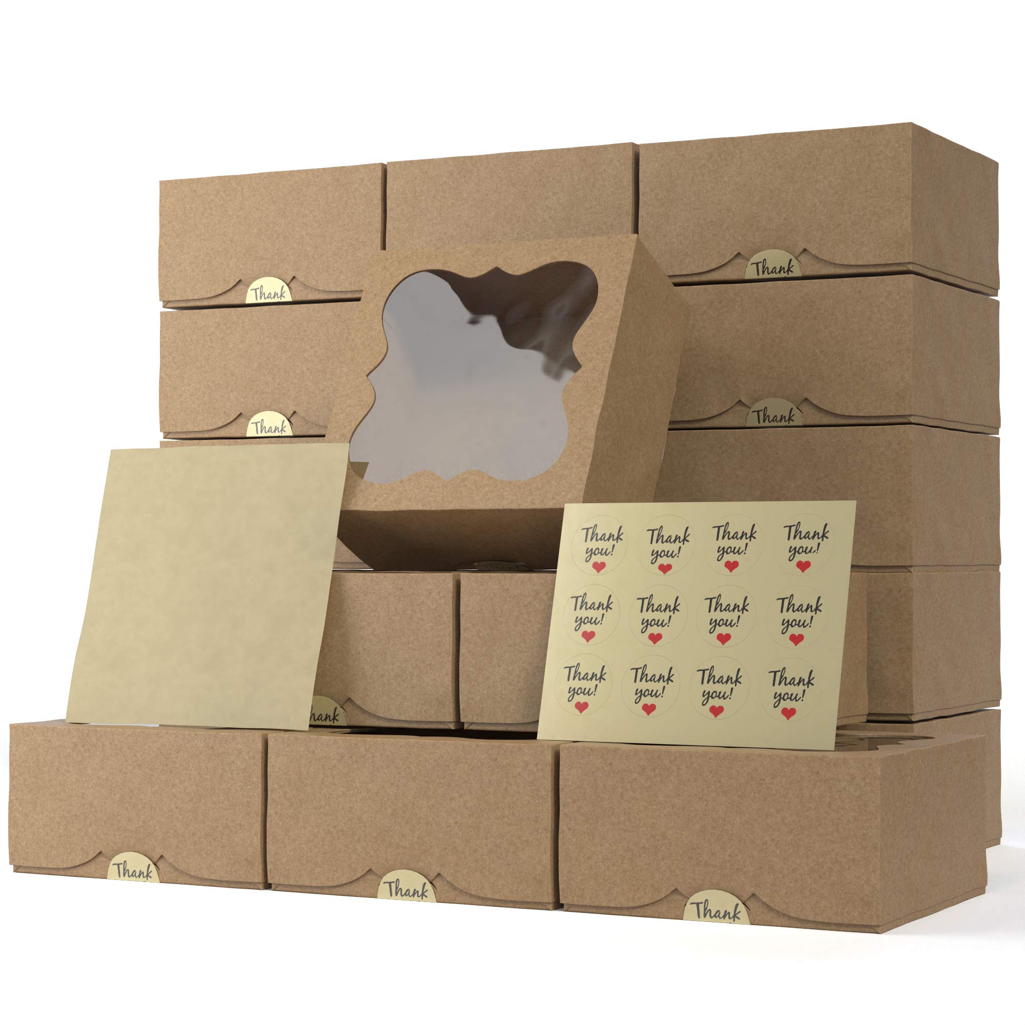 20 Pack Cookie Boxes for Gift Giving – 6X6X3 Inches Bakery Boxes with Window - Extra Thick Small Cookie Containers for Treats, Desserts, Strawberries, Cupcakes, Candy, Charcuterie, Baked Goods, Pastry