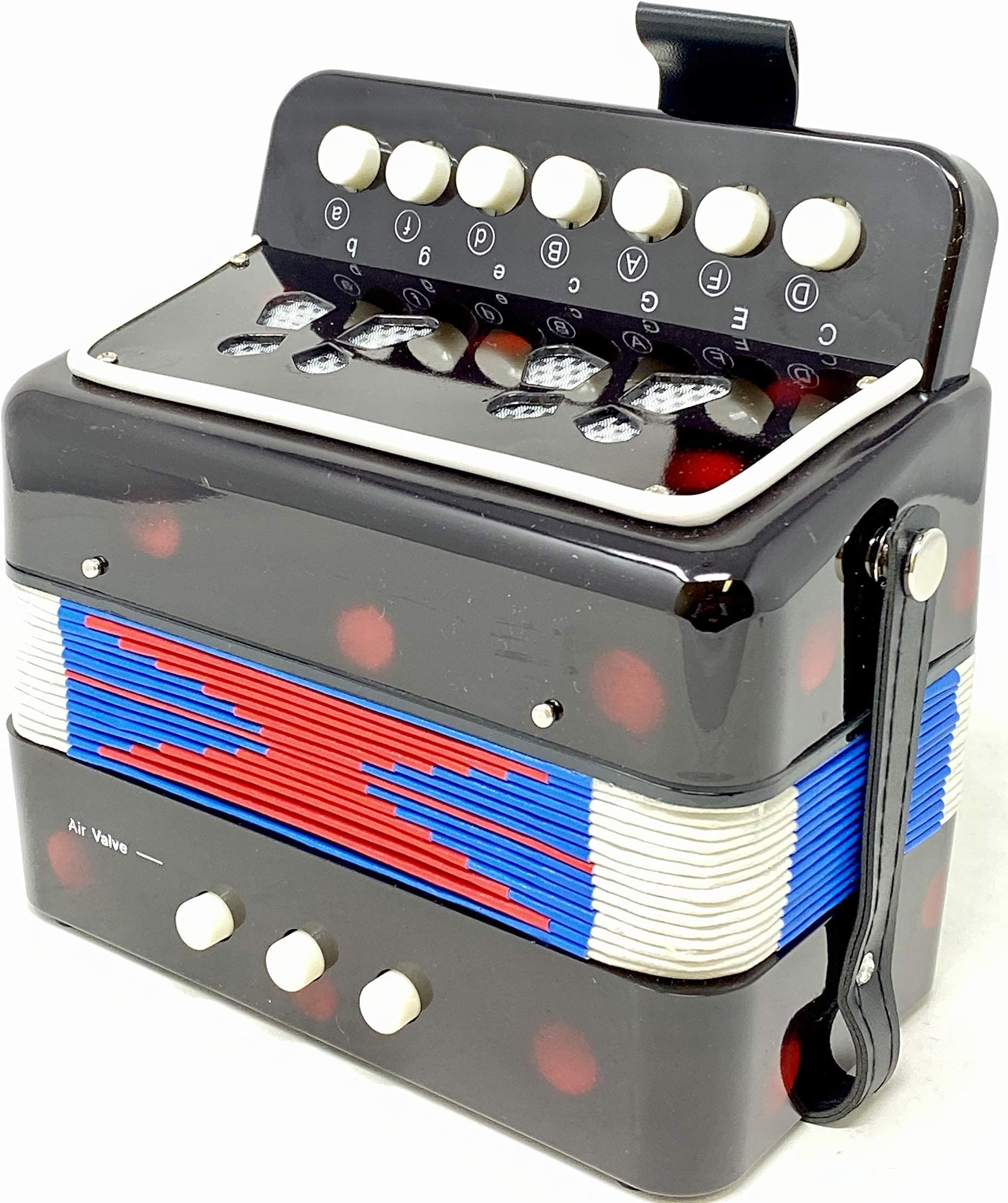 7 Keys 2 Bass Accordion Kids Accordion Toy Solo Ensemble Instrument Musical Educational Instrument for Early Childhood Teaching (Red)