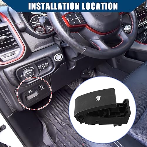 Miniatura 2 de Hihaha 68085761AA - Manija de liberación delanteracapó para Ram 1500 2011-2018 para Dodge Charger 2011-2019, mango de liberación del cierre del