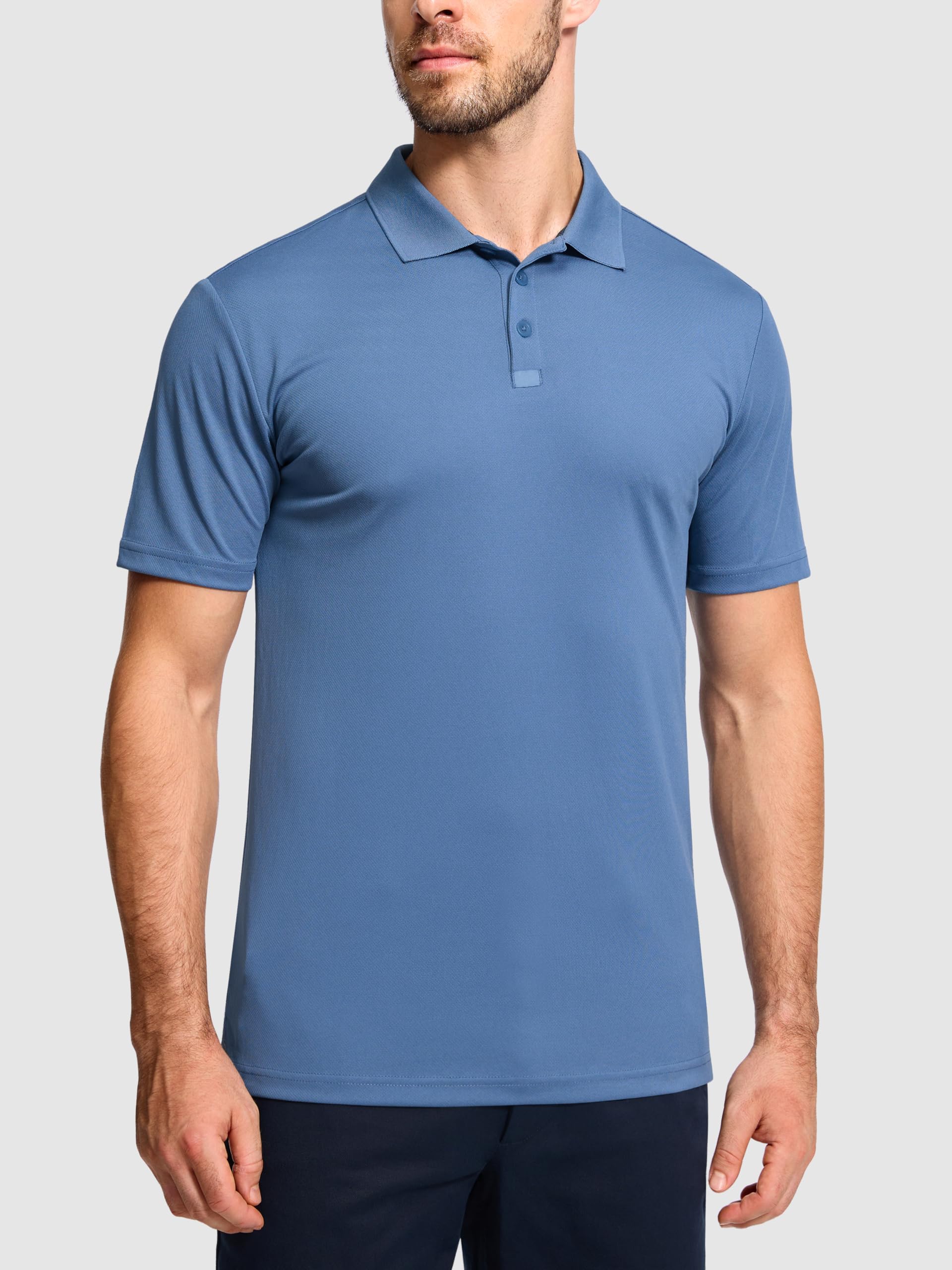 Confezione da 3 polo da uomo a maniche corte, traspirante, leggera, da golf, tennis, estiva, ad asciugatura rapida