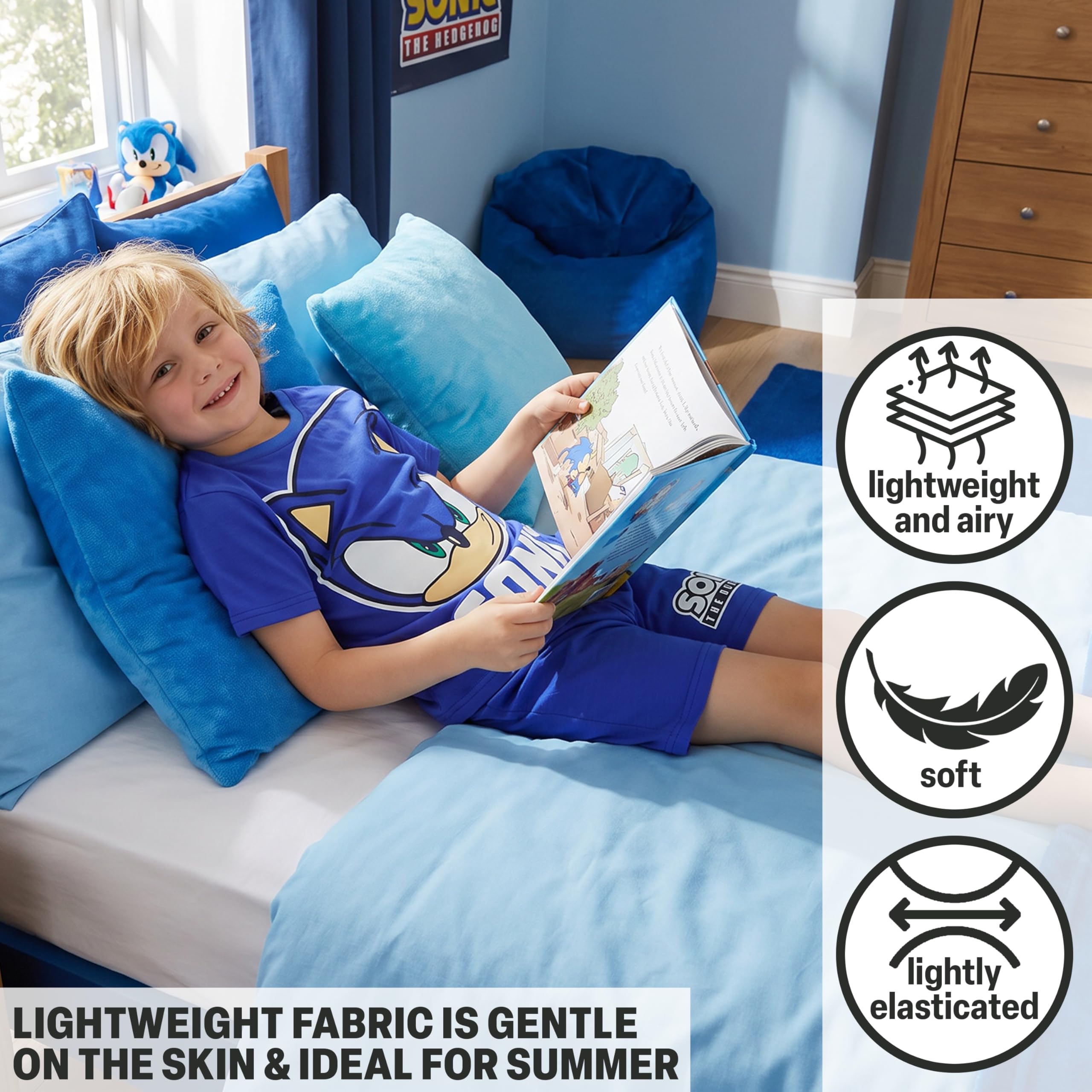 Patrulla Canina | Tortugas Ninja | Bob Esponja | Sonic The Hedgehog Pijama Niño, Pack 1 o 2 Pijamas Niños, Camiseta Manga Corta y Shorts de Verano