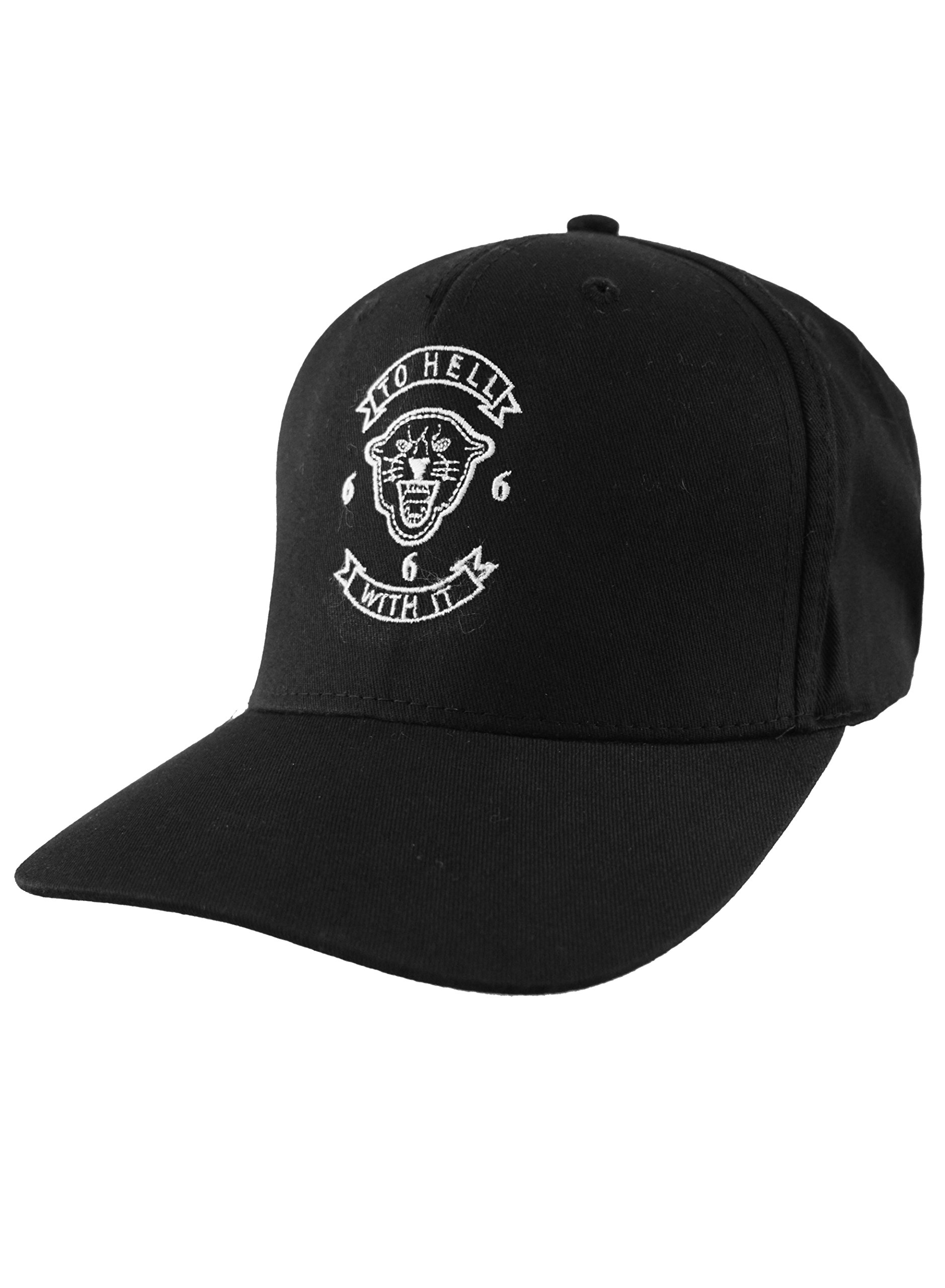 Darkside Clothing To Hell With It Black Embroidered Snap Back Cap Funny Slogan Baseball Cap