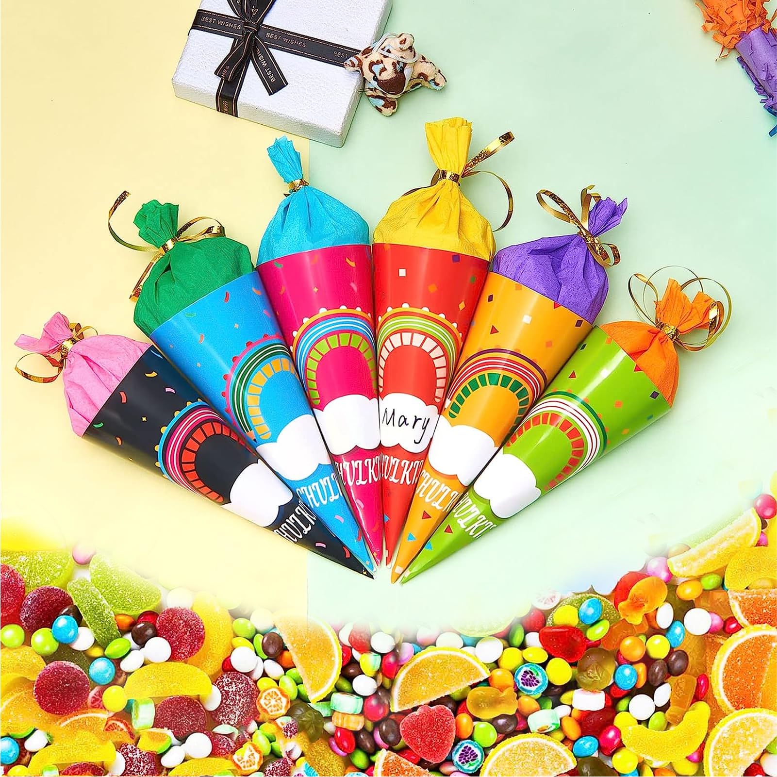 ANROI Geschwister Schultüten 18er Pack 25 cm