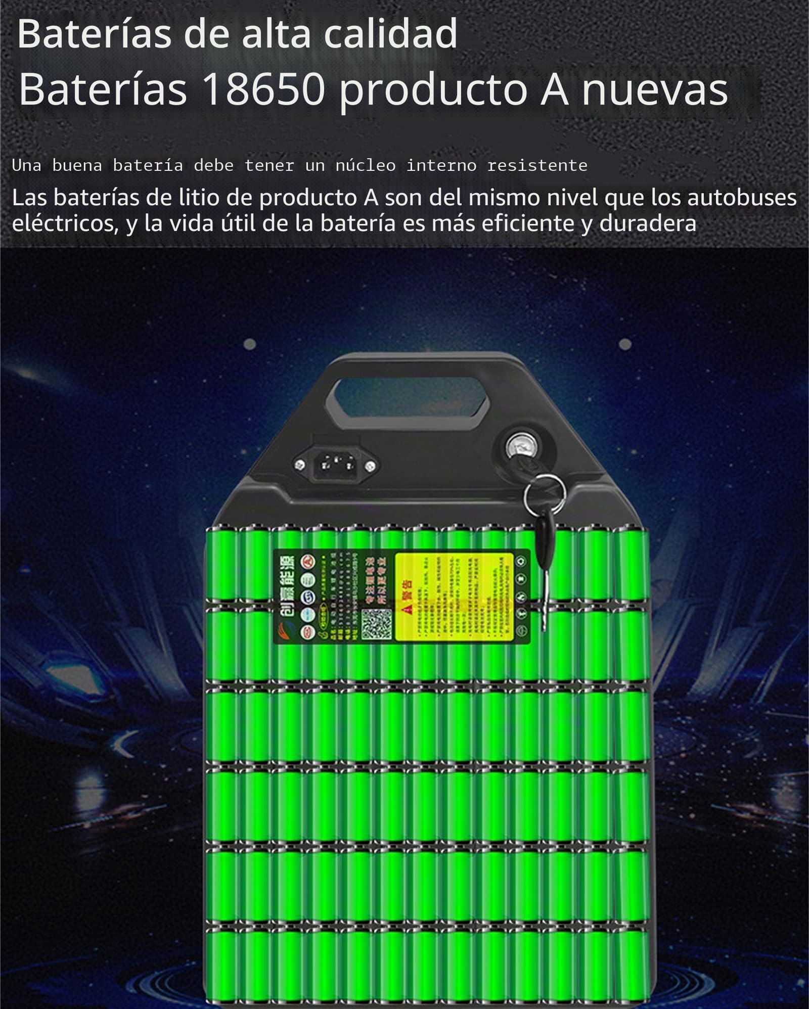 Batería de Iones de Litio Recargable 60V, para neumáticos Anchos, eléctrica, Motocicleta eléctrica, Patinete (60v20ah)