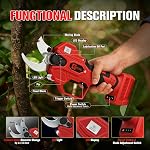 Pruning Shear Compatible with Milwaukee 18V Battery Packs Pruner with LED Display CrSS Blade Max 35mm Cutting Diameter for Gardening & Tree Pruning(Battery not Included)
