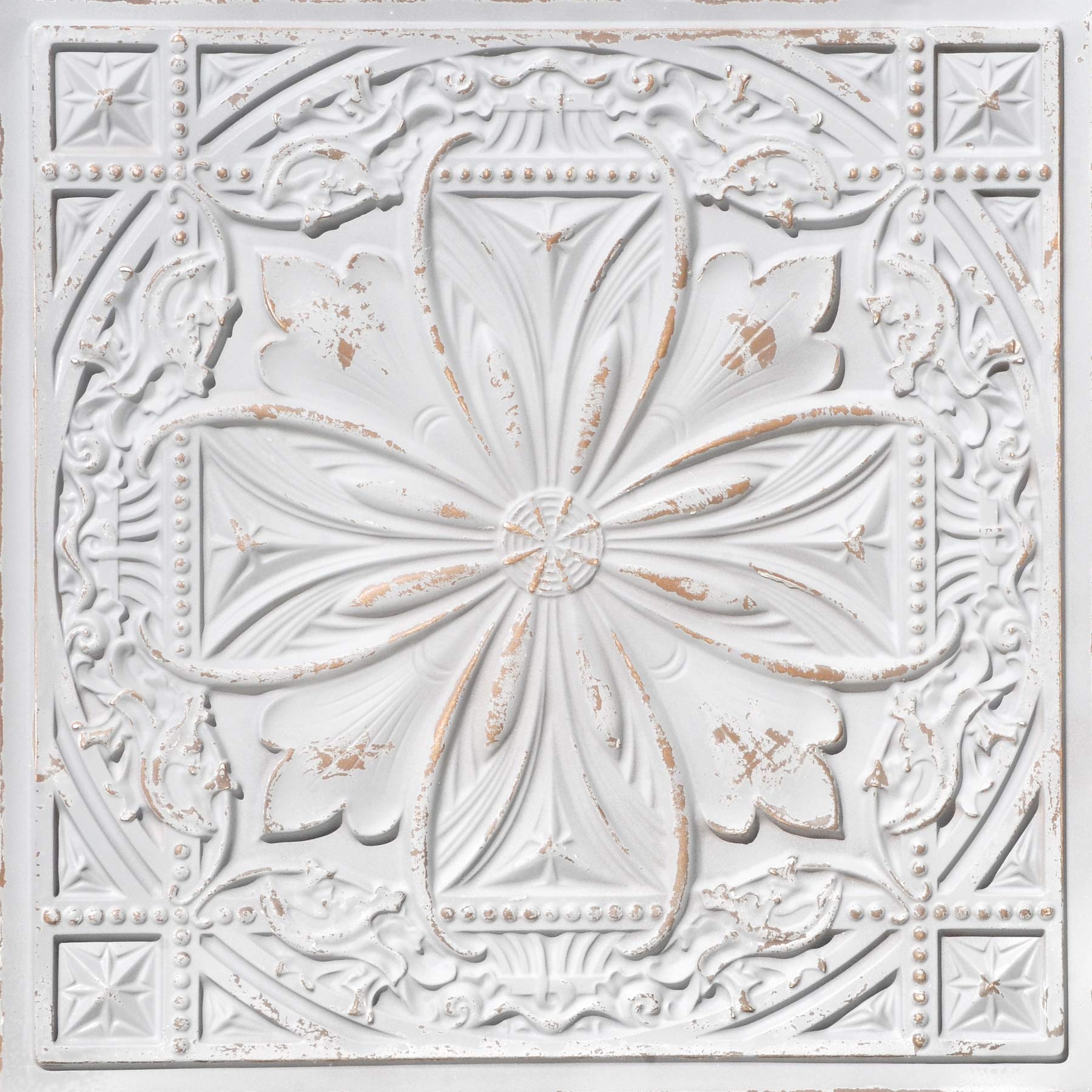 Photo 1 of **USED/ONLY 10 COUNT**      From Plain To Beautiful In Hours DCT10at-24x24-25 Milan PVC 2' x 2' Glue-up or Lay-in Ceiling Tile (Case / 100 sq.ft), Antique Taupe, 25 Antique Taupe Pack of 25