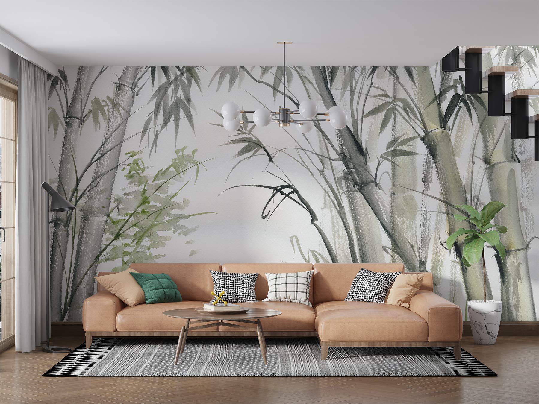 Papel Pintado Panorámico Seda Jungla - Personalizable, Efecto 3D, Aislamiento Acústico, 30 Años Sin Decolorar
