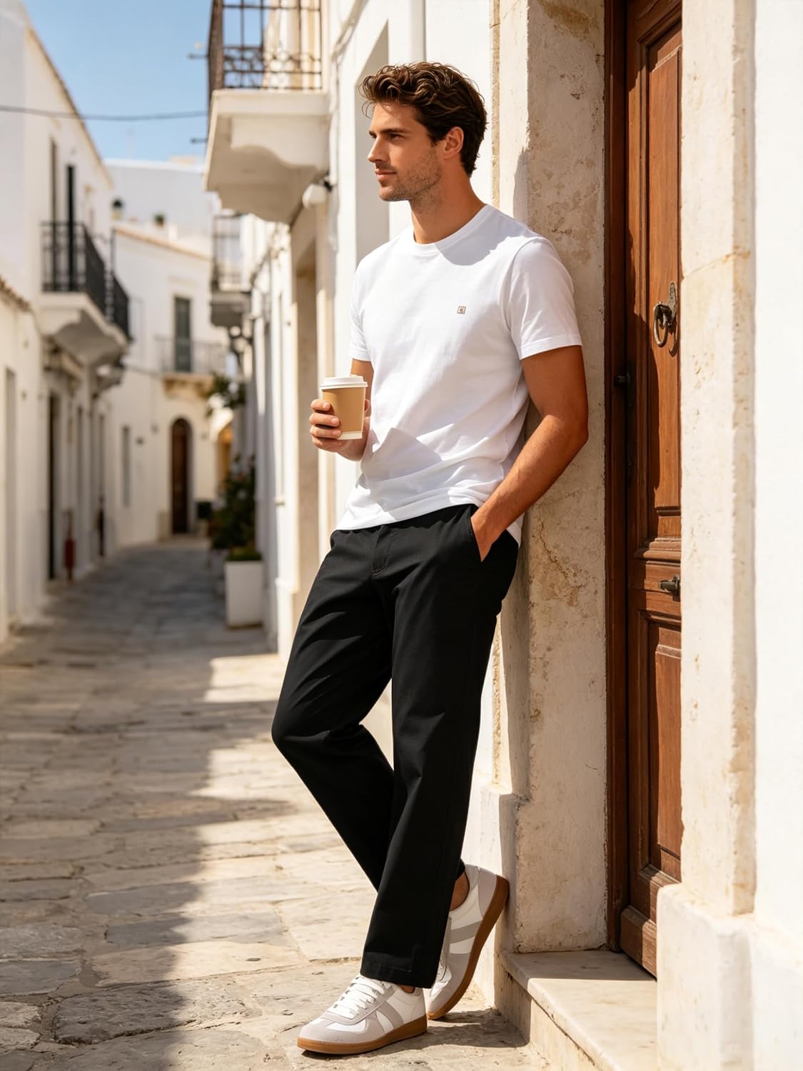 UIQUR Mens Golf Pants Work Dress Pants Casual Pants Classic Flat-Front Stretch Chino Pant