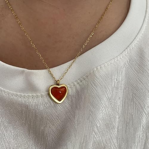 Miniatura 9 de Jade Heart Necklace for Women,Valentines Gifts 18K Gold Heart Necklace for Women as Jade Jewelry for Women or Green Necklace for Birthday Gifts for