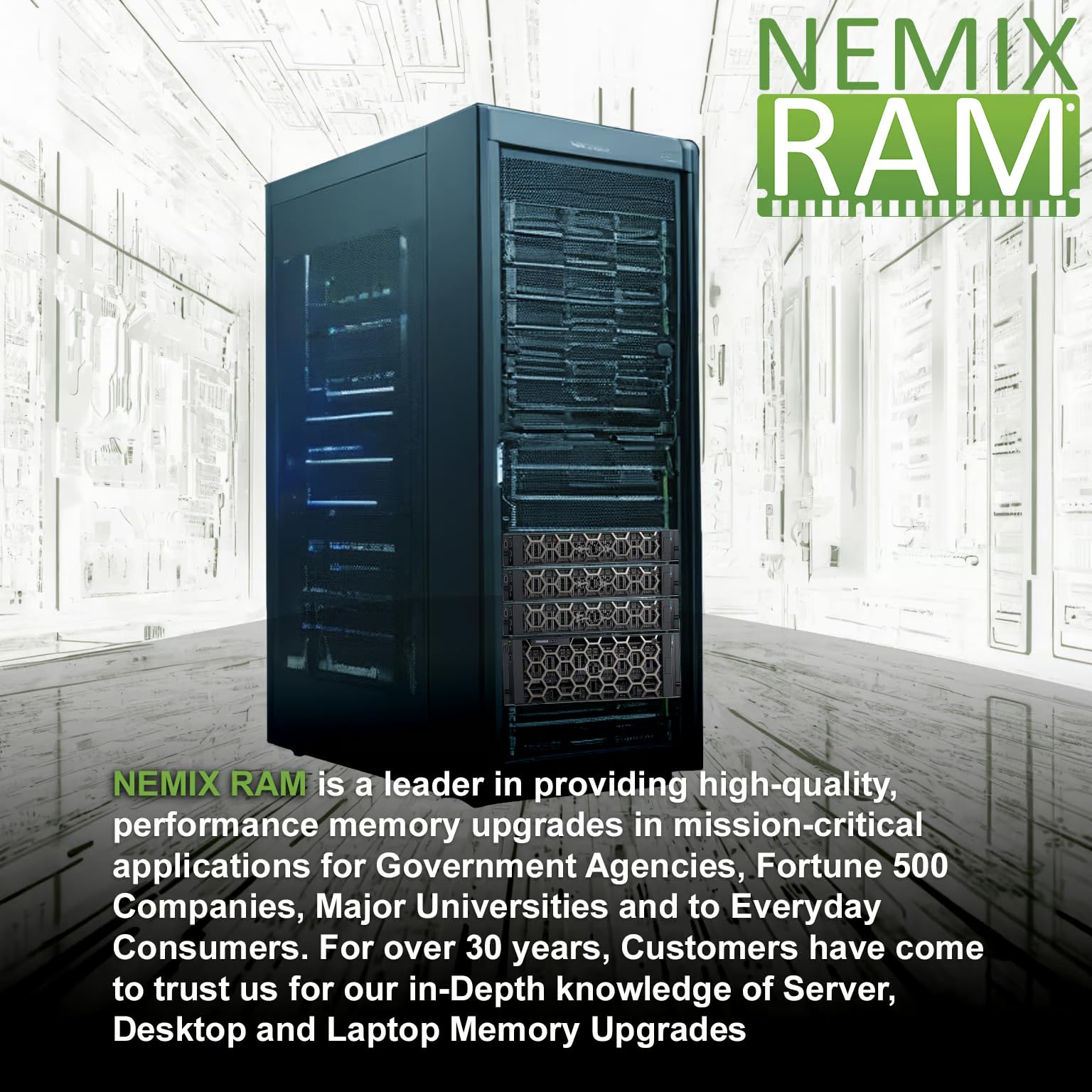 Kit RAM NEMIX 128Go DDR4 2666MHz ECC UDIMM - 4x32Go PC4-21300 - Pour Stations De Travail Et Serveurs