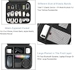 MATEIN Cable Organizer Bag, Waterproof Electronics Travel Organizer | Adjustable Divider, Shockproof Double Layer Tech Pouch, Portable Carrying Case, For Cord, Earbuds, Charger And SD Card, Black