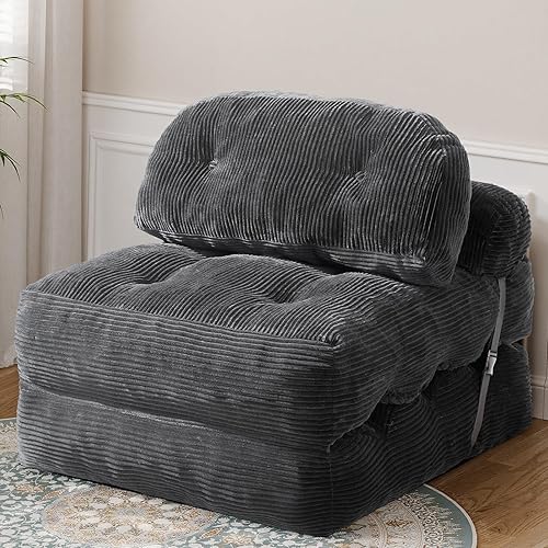Folding Sofa Bed, Convertible Sleeper Chair with Back Support and