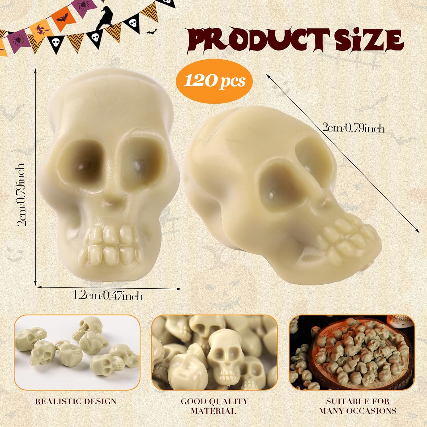 BinaryABC 20 Mini Teschi In Resina Per Decorazioni Halloween – Statuette Micro Paesaggio, Accessori Per Casa Delle Bambole Infestata, Scherzi, Feste A Tema