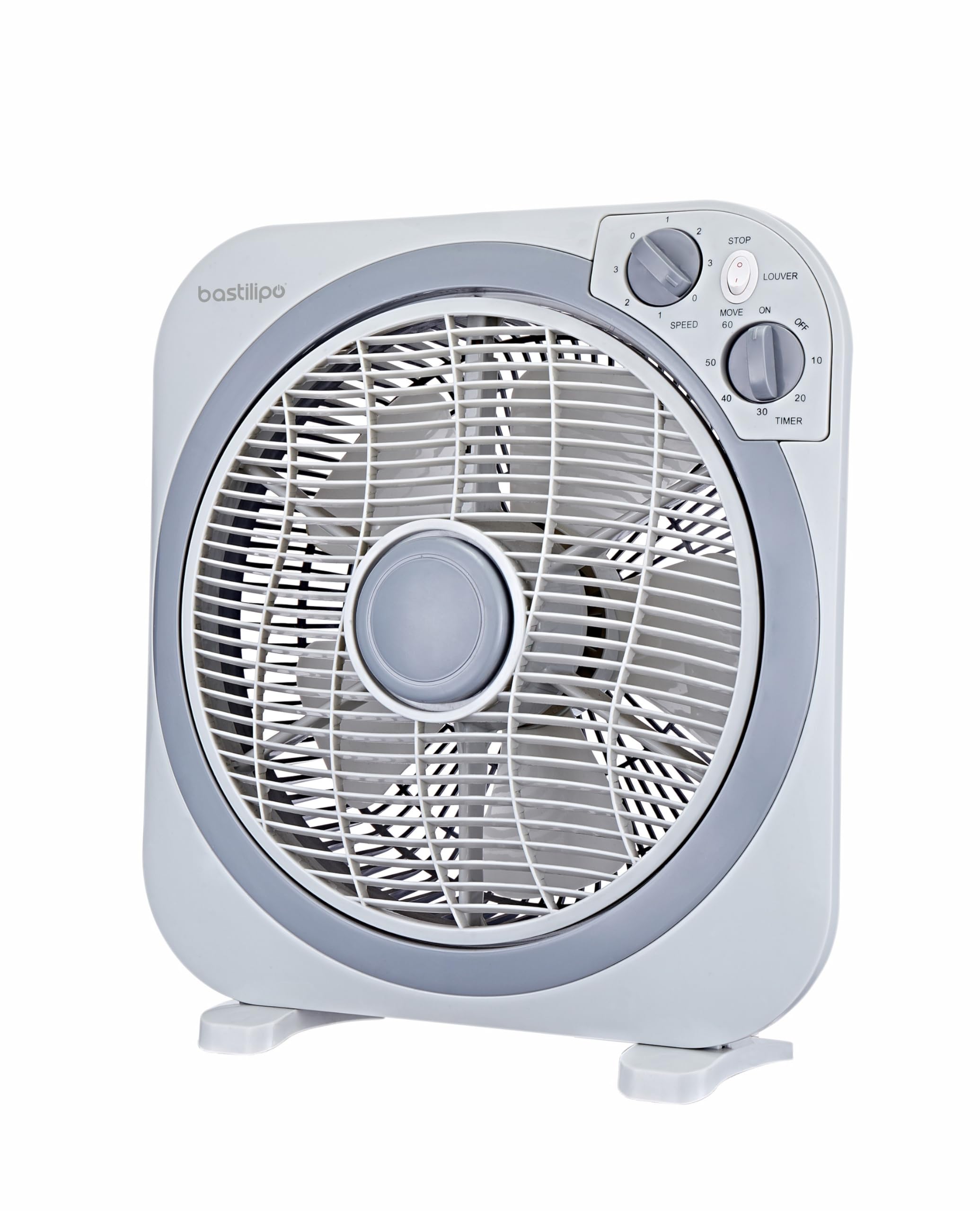 Bastilipo Zahara Ventilatore Tipo Box con Timer, 45 W, Plastica, 3 velocità, Nero/Bianco