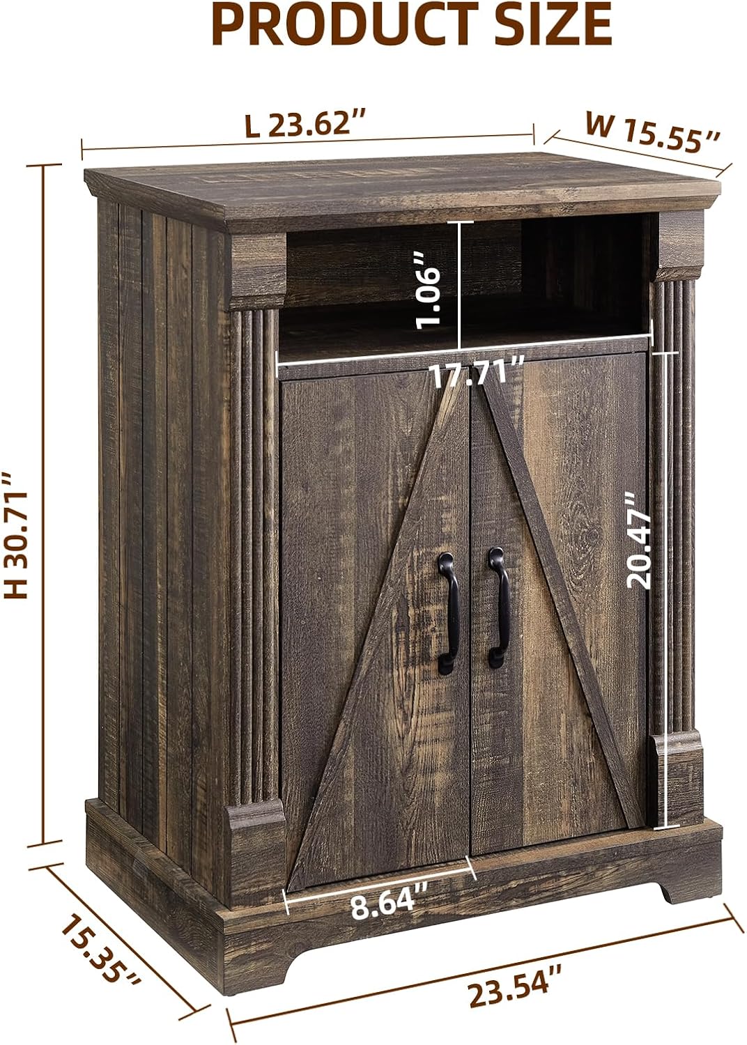 Compact Rustic Storage Cabinet Dimensions