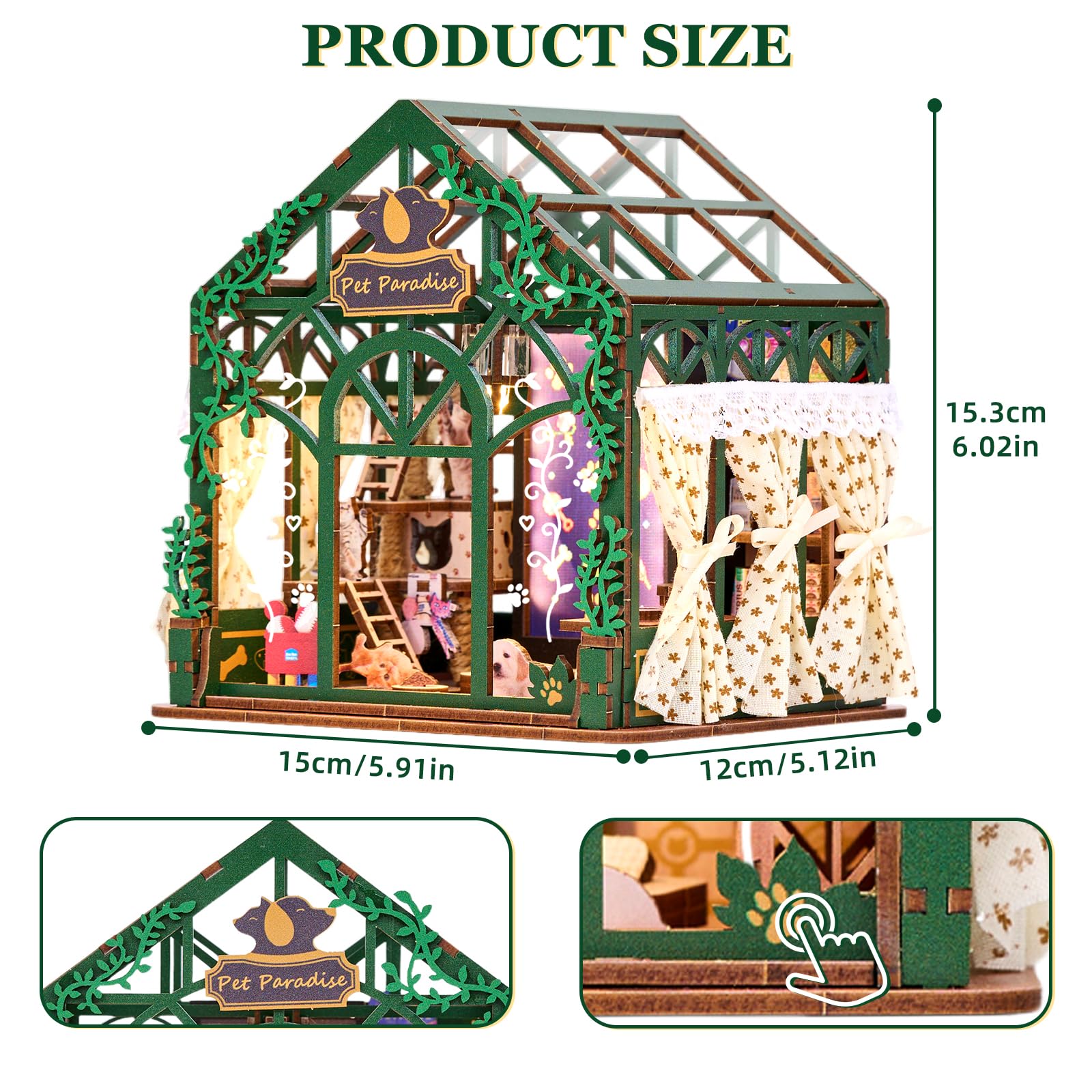 Mini-Maison à Monter soi-même pour Adultes, Puzzle 3D Book Nook | Kit de maison de poupées miniature, Coin lecture avec rideaux, mobilier détaillé, cadeau d'anniversaire ou pour la famille