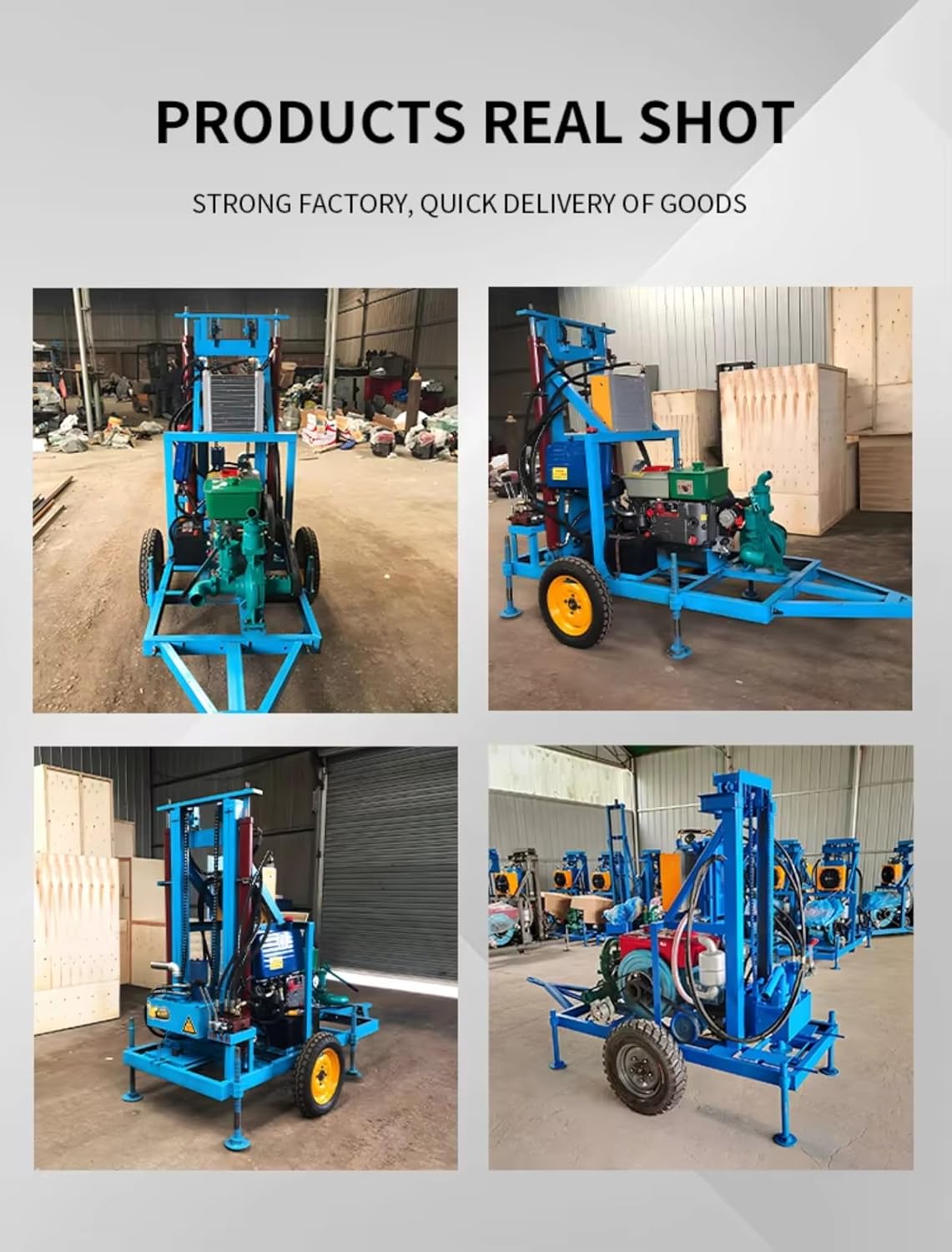 Portable Hydraulic Drill Rig Machine, Household & Farmland Irrigation Small & Powerful DIY Drilling Equipment with Mud Pump System