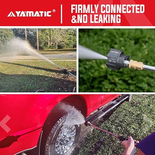 Miniatura 6 de YAMATIC Boquilla para lavadora a presión, cambio rápido 6 en 1 y fácil de ajustar, puntas de lavadora con conexión rápida de 14 pulgadas, máximo