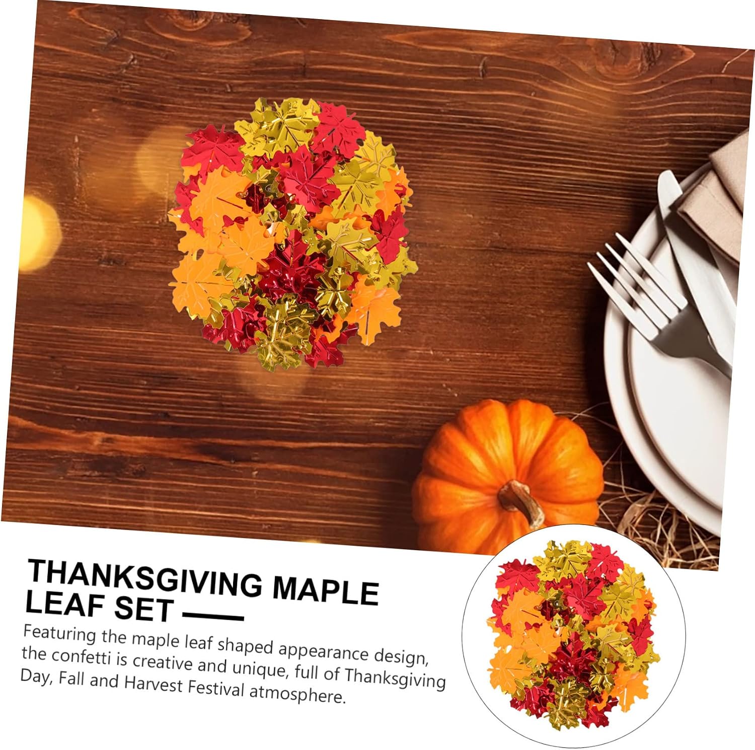 STOBAZA 16packs Maple Leaf Confetti Thanksgiving Party Decorations Mixed Color Table Decor for Fall Celebrations Safe Material Create Festive Atmosphere