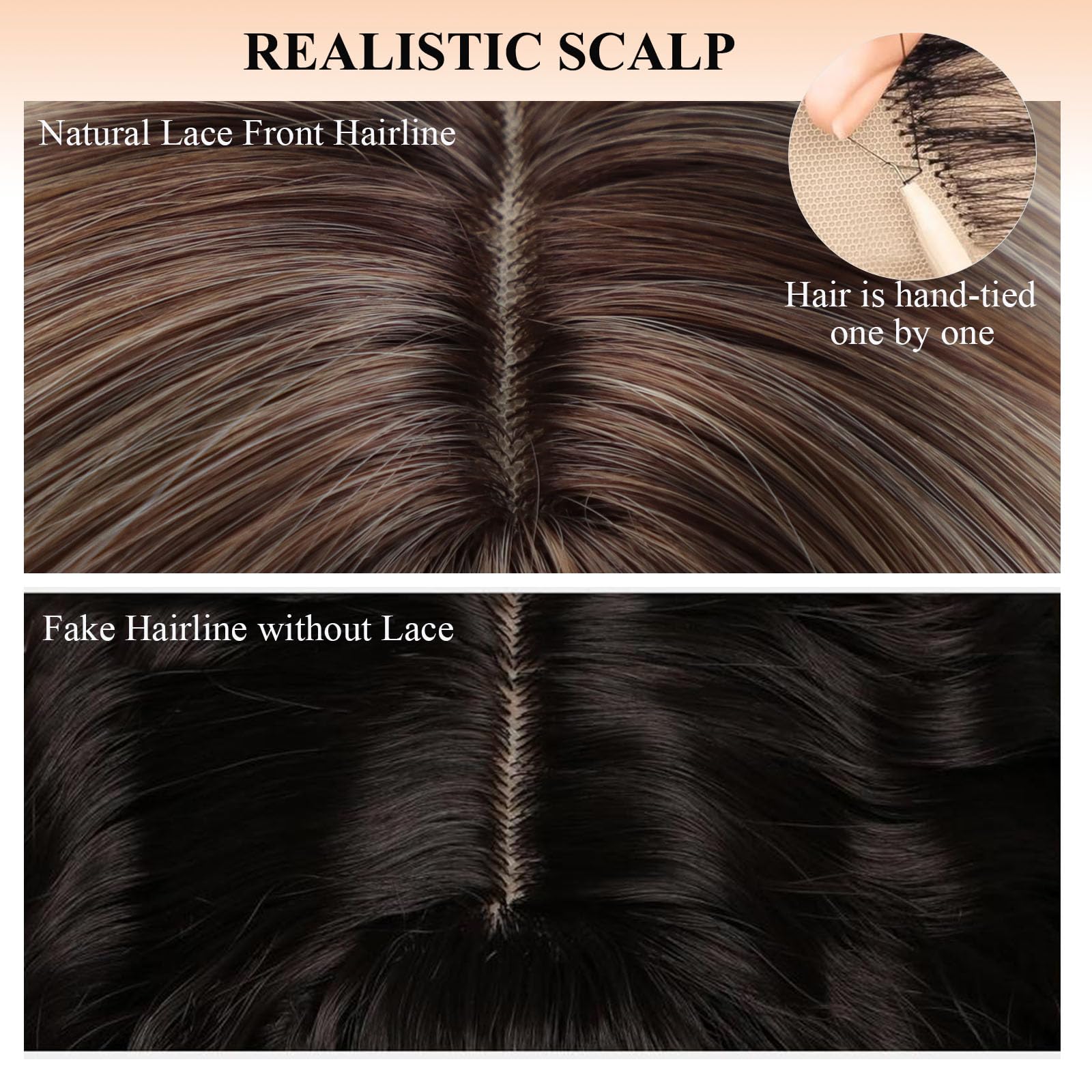 Perruque Femme Naturelle Perruque Bob Dégradée Court avec Frange Volume et Style pour Quinquagénaires Grand-mère Couvre Cheveux Blancs Perruques Synthétique Naturels Blond Clair Ombré