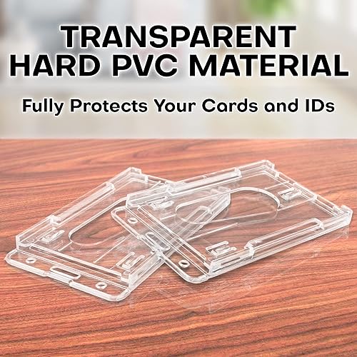 Miniatura 6 de Mifflin Soporte rígido para tarjetas de identificación con clip retráctil (transparente, paquete de 2), carretes de tarjetas de identificación