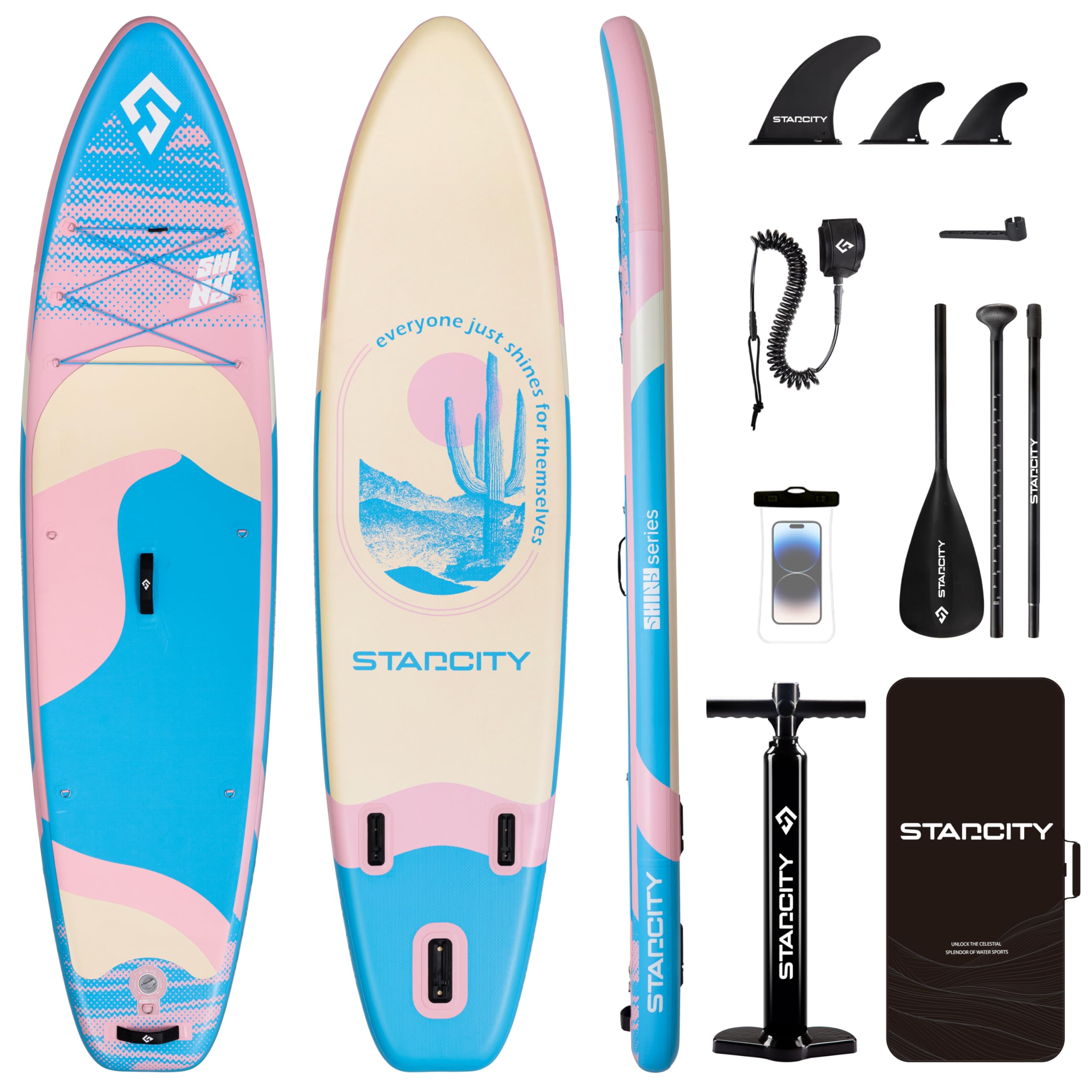 RTA様 SZ04 1P (170cm & 165cm) 2本 SUPパドル Amazon | Starcity 空気注入式パドルボード 幅11フィート x 34インチ x