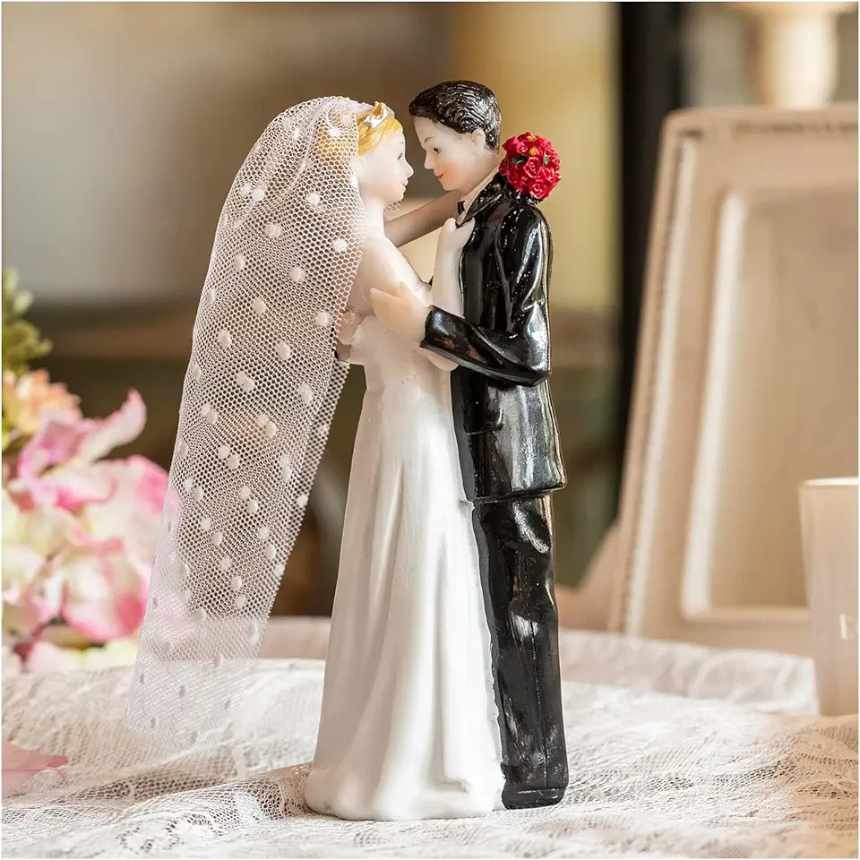 Modern Wedding Cake Toppers Bride and Groom Handmade...
