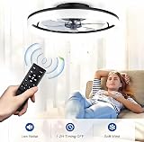 DWDVBL 50CM Modern Ceiling Fans with Lights Reversible Fans with Remote Smart Lighting Timing 6 Speeds Low Profile Ceiling Fan with Light Dimmable LED Fan Light Flush Mount for Bedroom - 5