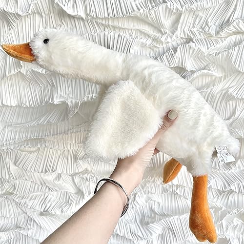 Tanha Peluche de ganso pequeño, almohada de felpa de ganso de 20 pulgadas, almohada de peluche de pato de ganso blanco
