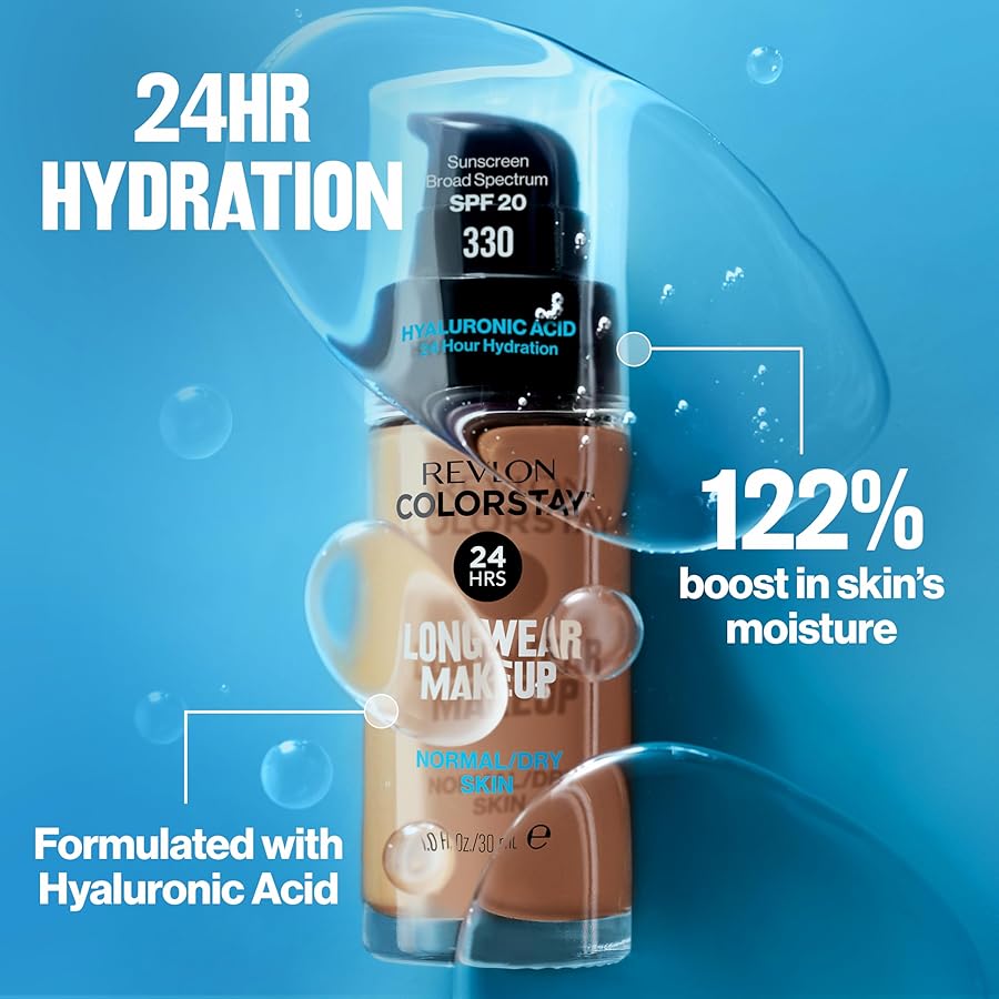 Revlon Liquid Foundation, ColorStay Face Makeup for Normal & Dry Skin, SPF 20, Longwear Medium-Full Coverage with Natural Finish, 460 Macadamia, 1 Fl Oz - image 5