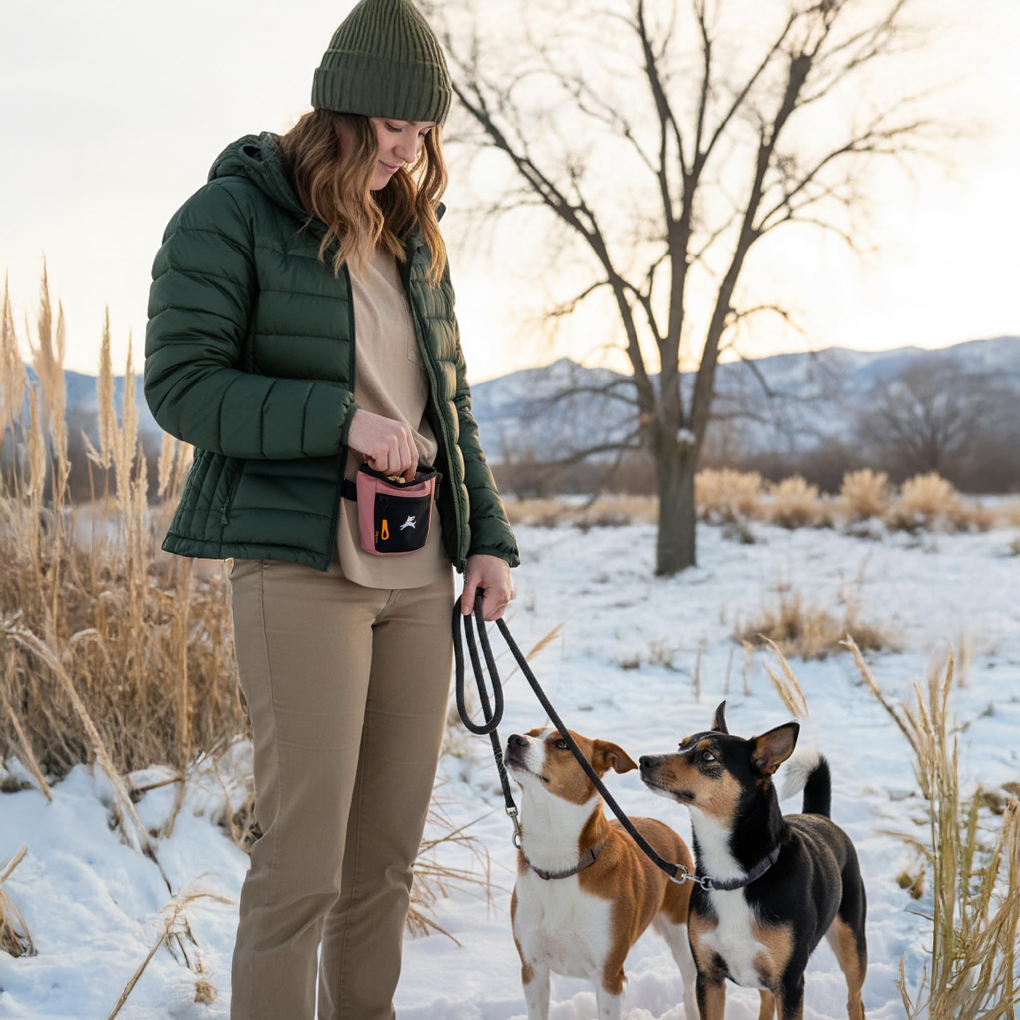 OllyDog Goodie Treat Bag, Dog Treat Pouch, Waist Belt Clip for Hands-Free Training, Magnetic Closure, Dog Training and Behavior Aids, Three Ways to Wear (Desert) - image 2