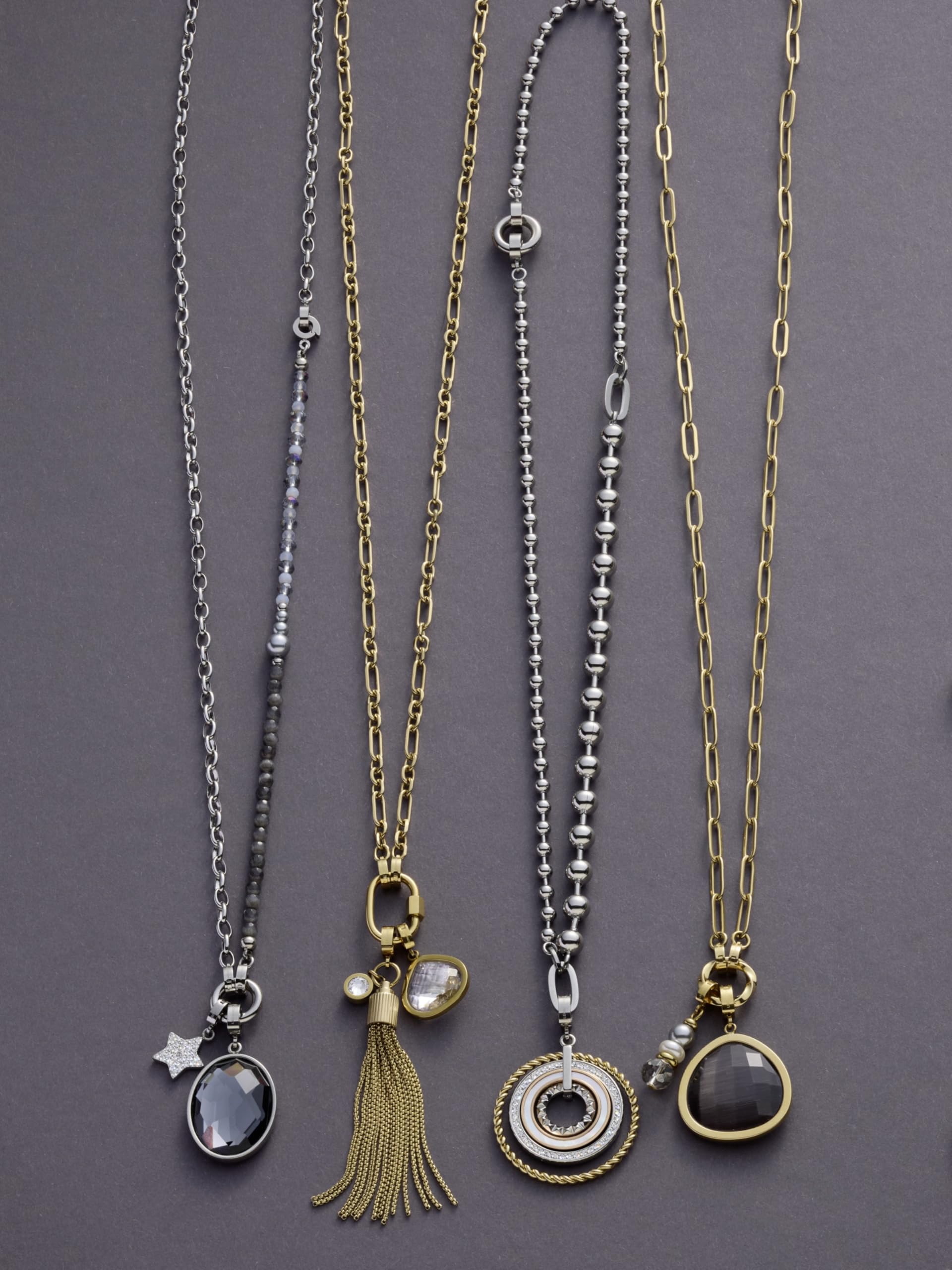 JEWELS BY LEONARDO Anhänger Clip & Mix Geometria • Ketten-Anhänger aus tricolorfarbenem Edelstahl • Ringelemente mit Perlmutt und Glaskrisallen • Clip M (4,8 mm Ø) • Schmuck Geschenk Damen • 021639