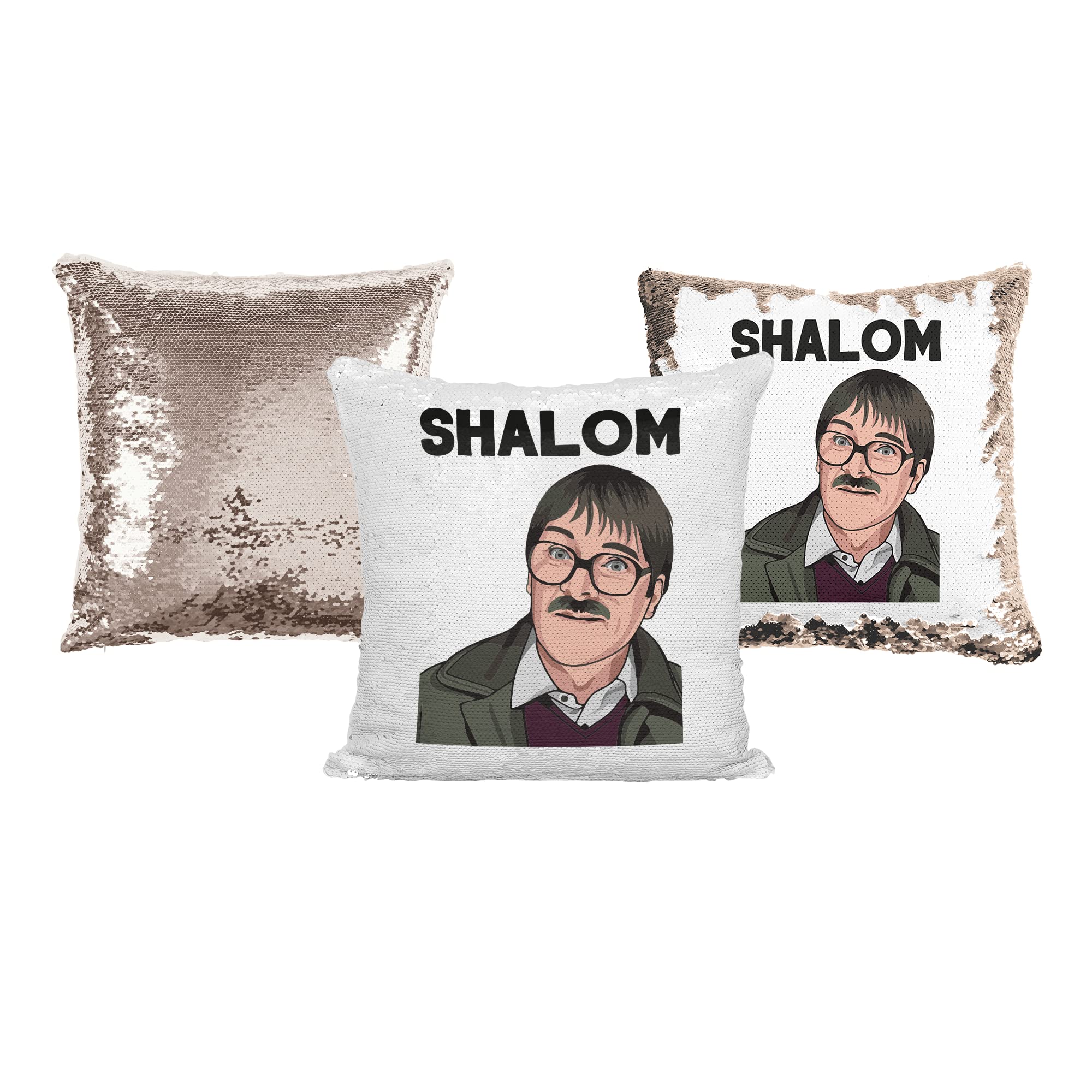 Print Maniacs Personalised Friday Night Jim Shalom Celebrity Fans Face Funny Movies Reversible Face Novelty Sequin Pillow Cushion You Look Nice(Cover + Filling) (Rose Gold)