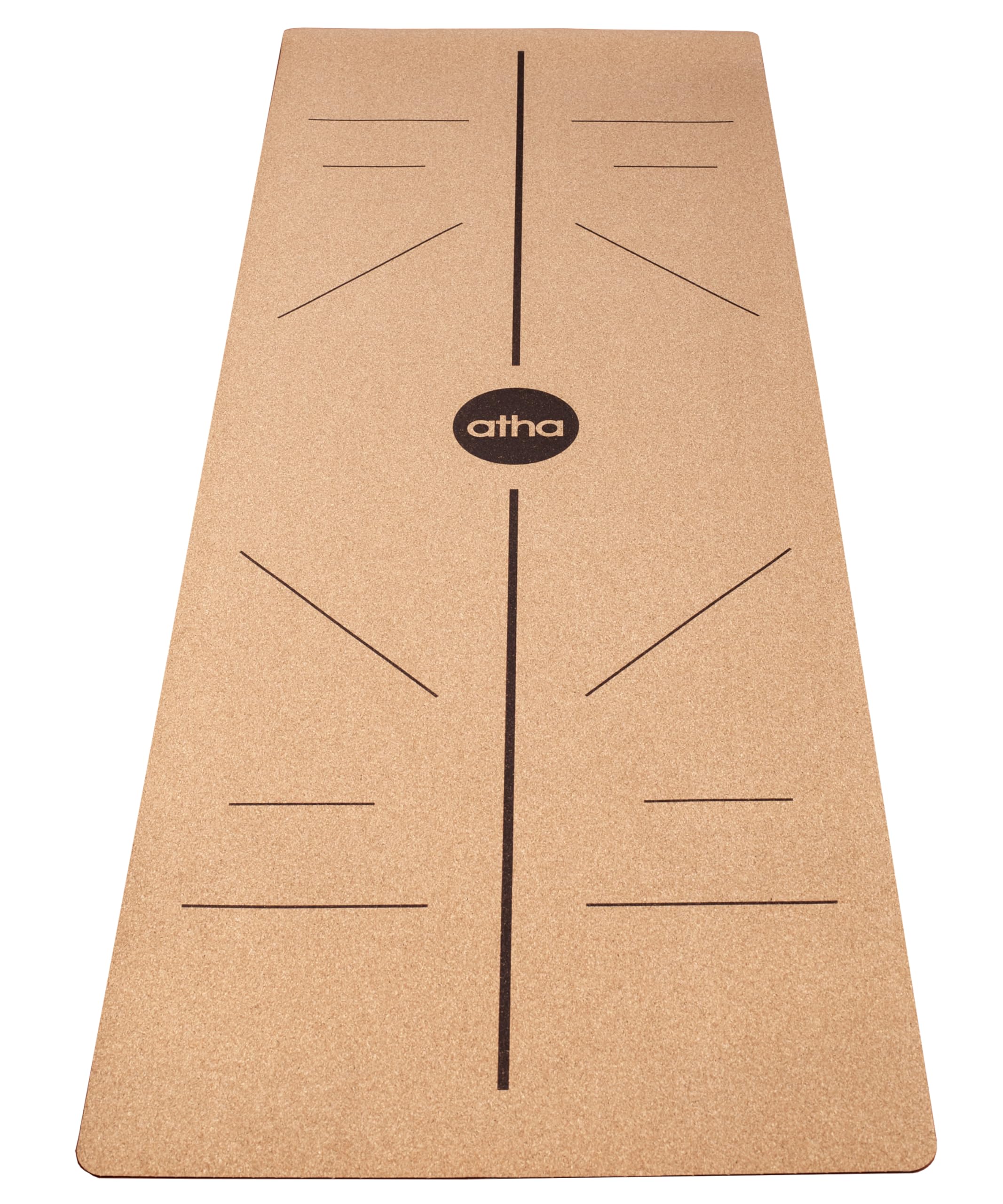 Esterilla de Yoga atha® CORK | Adherencia Natural que Mejora con el Sudor (4mm) | Higiénica y Antimicrobiana | Materiales Sostenibles y Duraderos | Correa Incluida