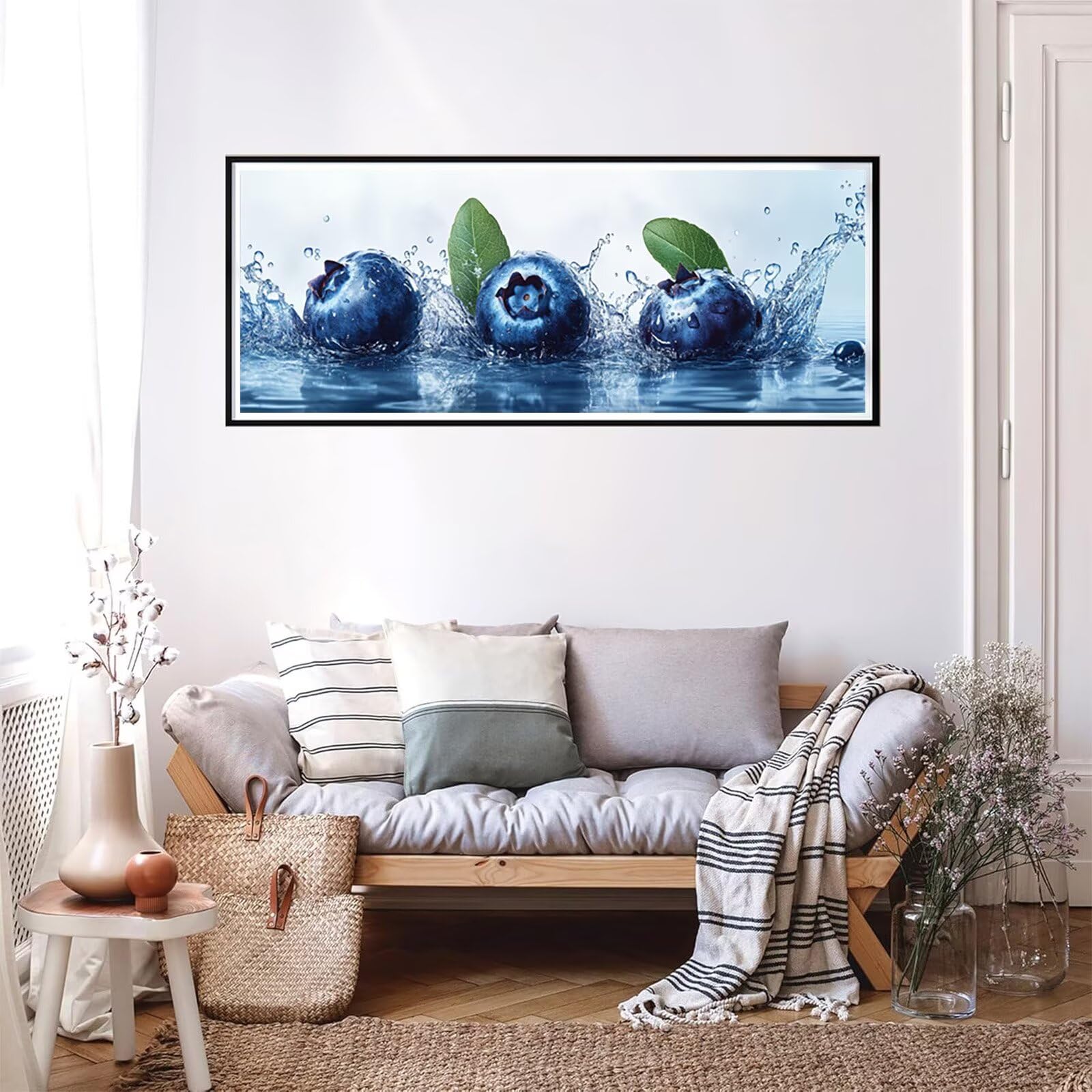 Malarstwo kuchenne Diament, owoce Diamentowe Malarstwo Dorosły XXL 50 x 150 cm 5D Diament Malarstwo Dorosły Początkujący, DIY Diamentowy Zestaw do haftu krzyżykowego do dekoracji ścian domu, prezent
