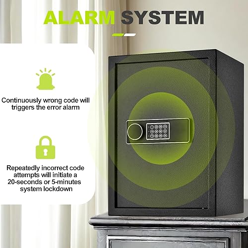 Miniatura 5 de Caja de seguridad digital, con bolsa ignífuga para proteger documentos personales, 1.9 pies cúbicos, 12.2 x 13.8 x 19.7 pulgadas (exterior), caja