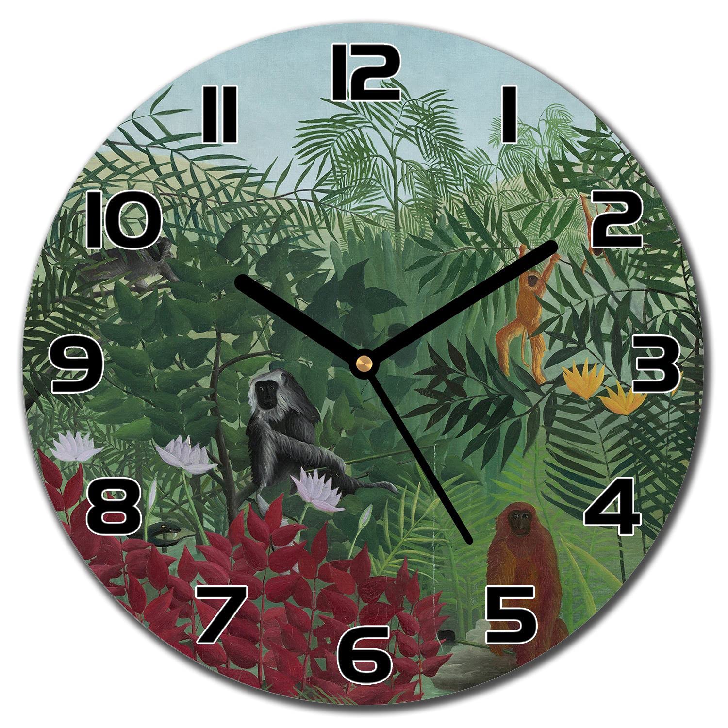 Horloge en verre forêt sauvage : lisez l'heure facilement sur un cadran design et moderne