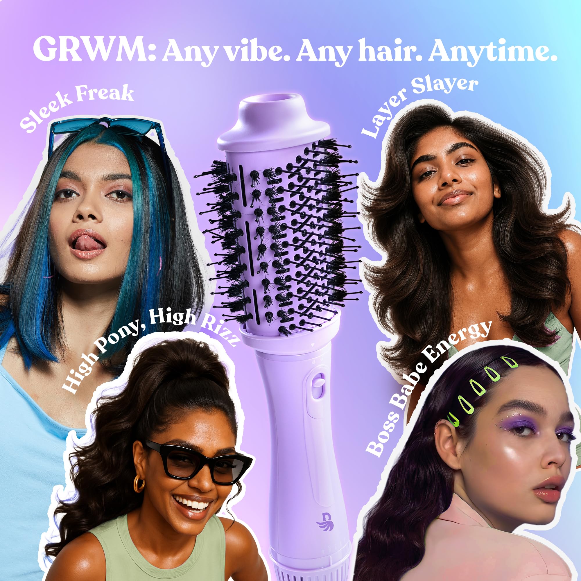BOMBAE Hairess lonic 3-in-1 Hot Air Brush Dryer, Curl, Volumizer & Straightener | 1200W Power, Ceramic-Coated, 360° Airflow & Cool Shot for Frizz-Free Styling - Image 4 thumbnail