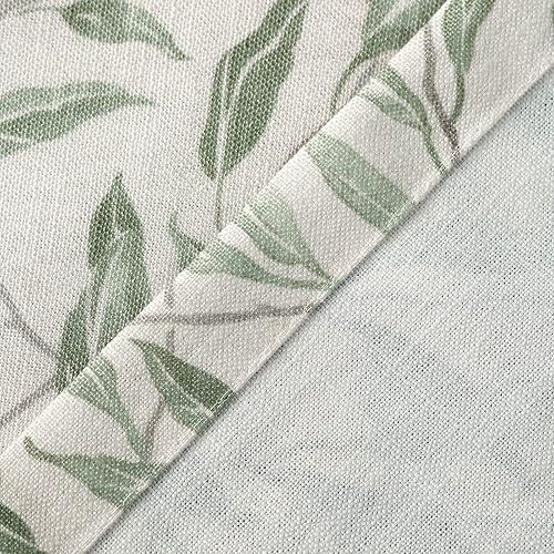 Miniatura 5 de VOGOL Cenefas de cocina de estilo rústico para ventanas, cortina con bolsillo para barra con patrón de hojas verdes para puerta francesa, 1 panel de