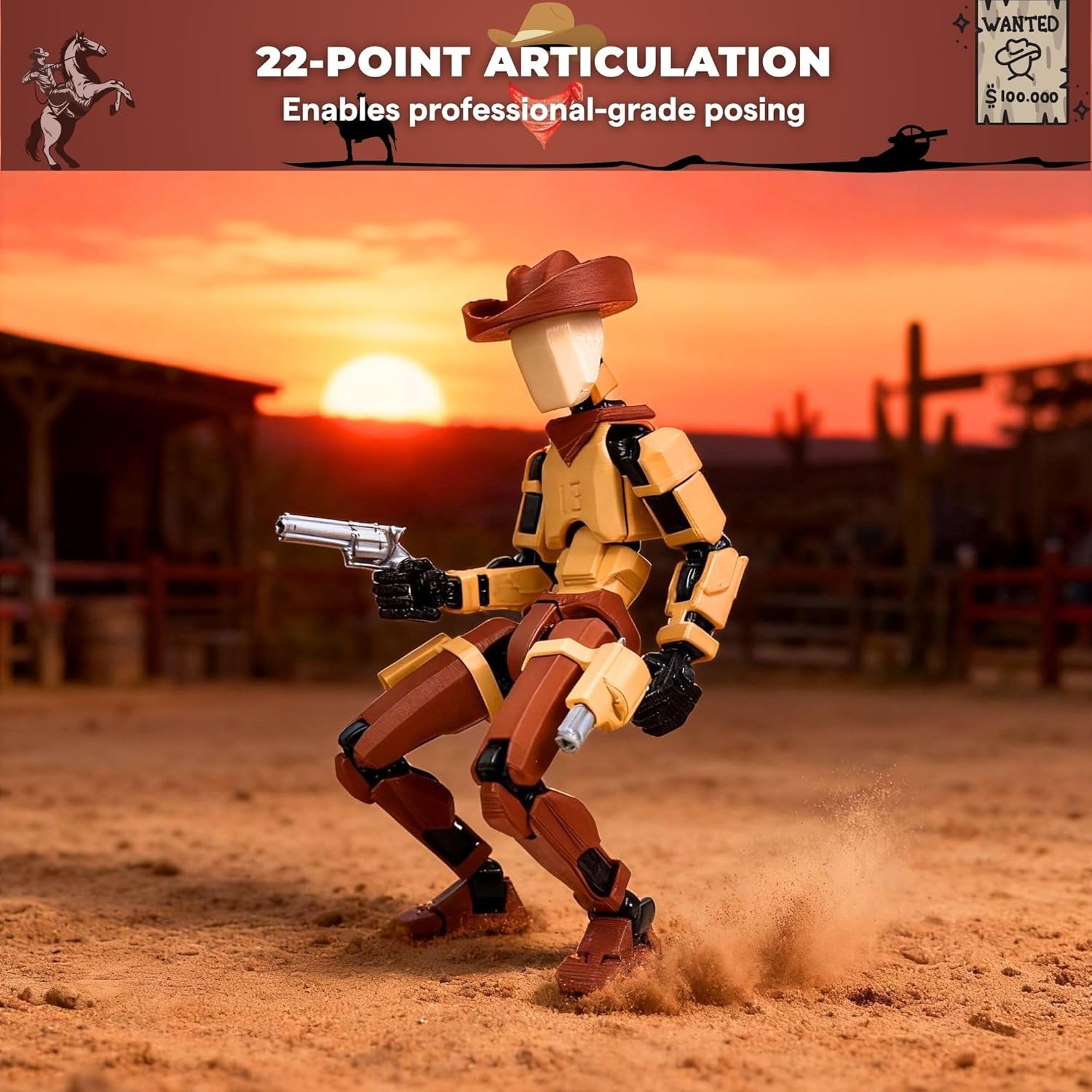 Spartan and Cowboy t13 Action Figure｜2-Pack 5.4 inches｜Assembly Completed｜ 3D Printed Dummy 13 Action Figure for Collectors｜Lucky 13 Gift for Friends