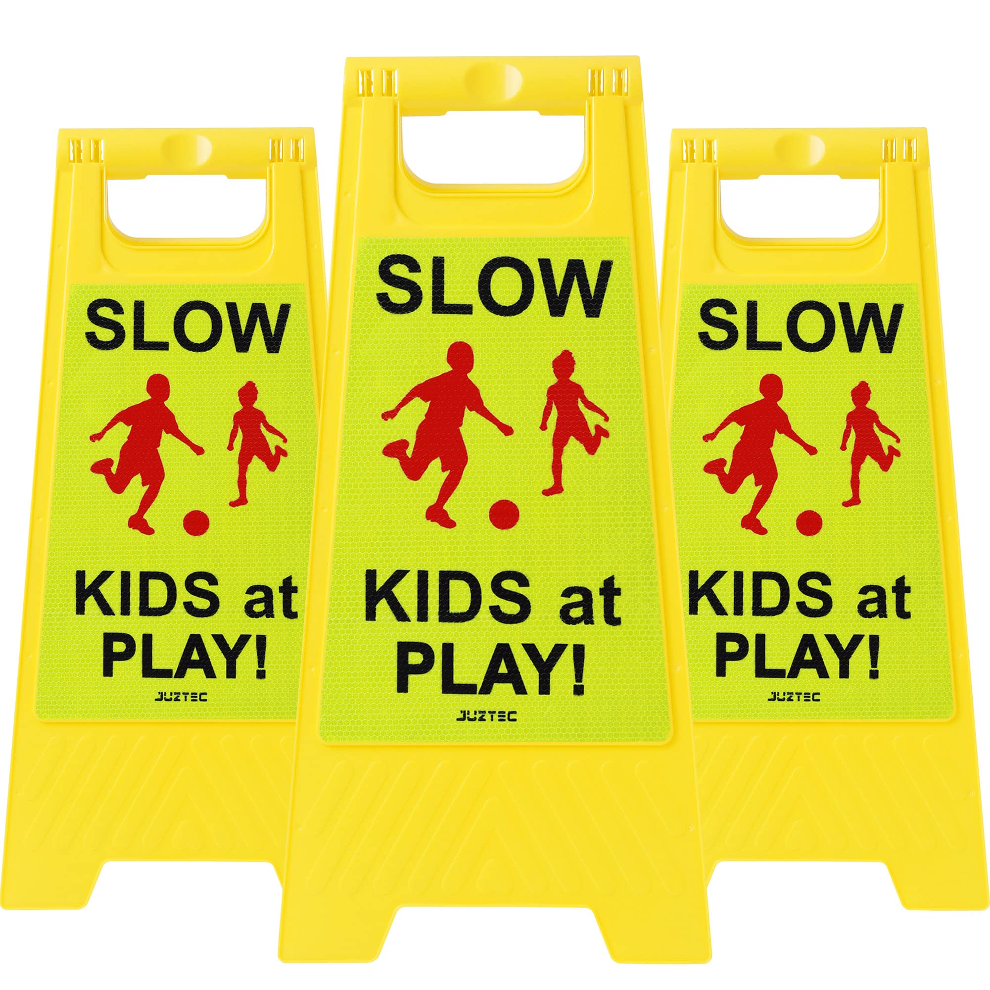 Señales de seguridad para niños en la calle en el juego, señales reflectantes de precaución para vecindarios (3 unidades)
