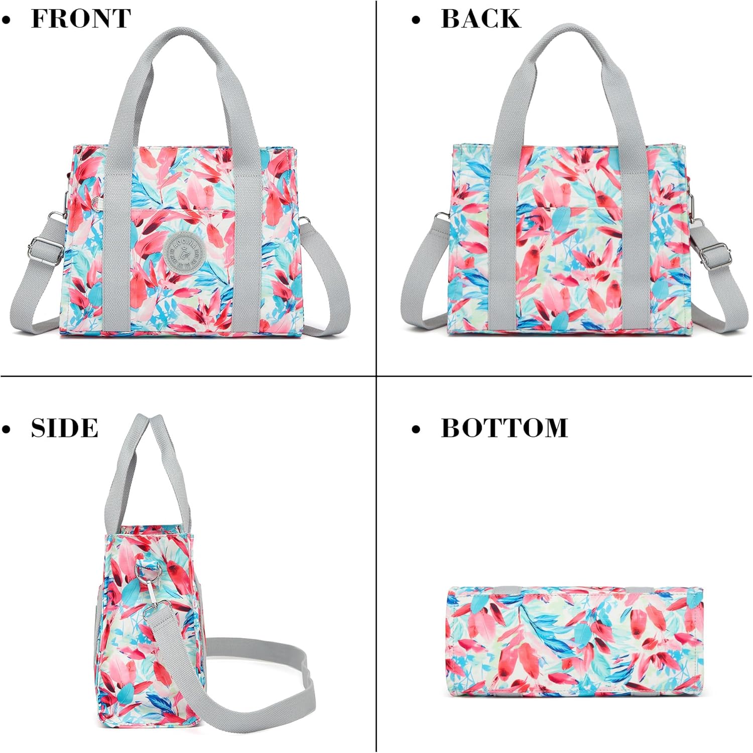 AOCINA Small Tote Bag With Zipper Mini Nylon Crossbody Bags for Women Work Everyday Multi Pocket Lightweight Satchel Purse - Image 7