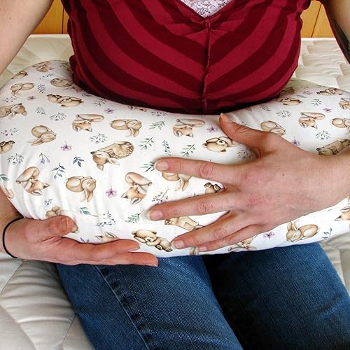 Miniatura 3 de Fundas de almohada de lactancia con animales de primavera dormida, para niño y niña, oso, ciervo, conejo, hojas florales, funda de almohada para